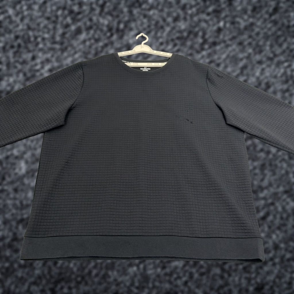 Under Armour Under Armour Sweatshirt Mens 4XLT Black Polyester Quilted Textured Athletic Crew Neck Pullover Big & Tall Mens Size US XXL / EU 58 / 5 - 1 Thumbnail