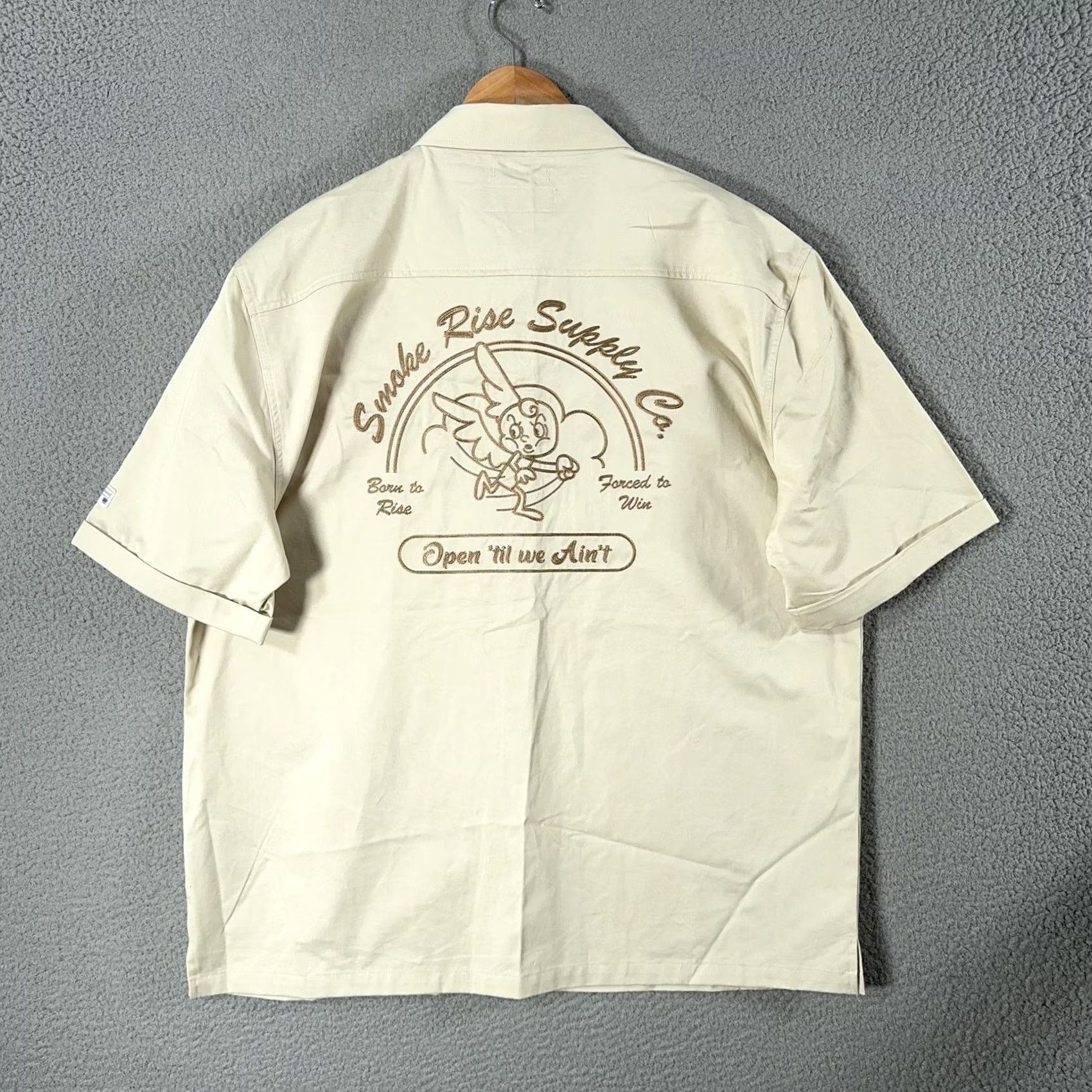 Vintage Smoke Rise Cargo Shirt Set Mens 2XL Beige Elastic Waist 7" Inseam Patch Size US XXL / EU 58 / 5 - 6 Thumbnail