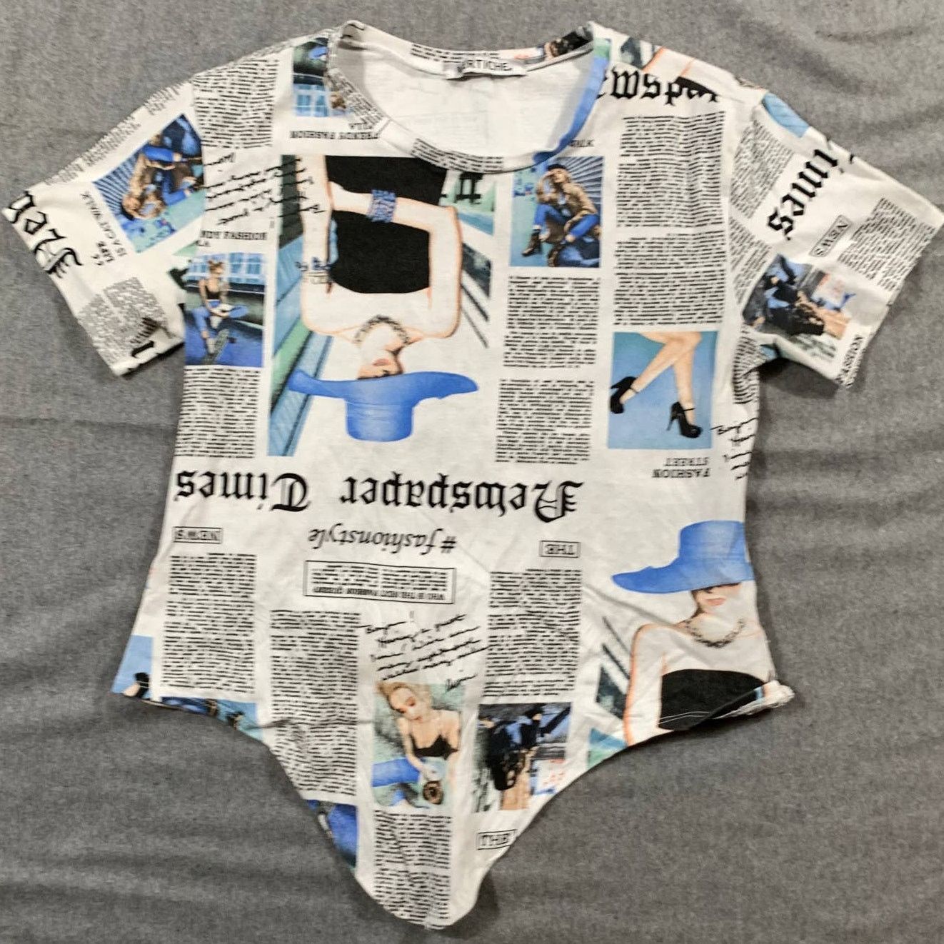 Other Vertiche Newspaper Shirt Women Small Blue Size S / US 4 / IT 40 - 1 Thumbnail