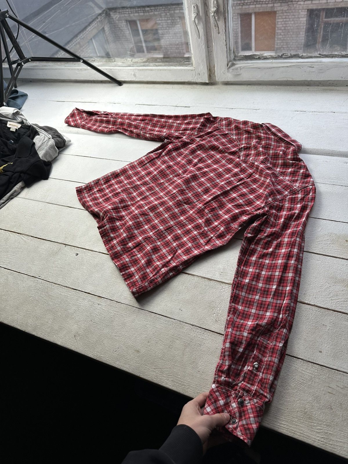 Diesel 🚨VNTG Diesel Avant-garde Shirt very rare RED CHECK BLACK Size US M / EU 48-50 / 2 - 12 Thumbnail