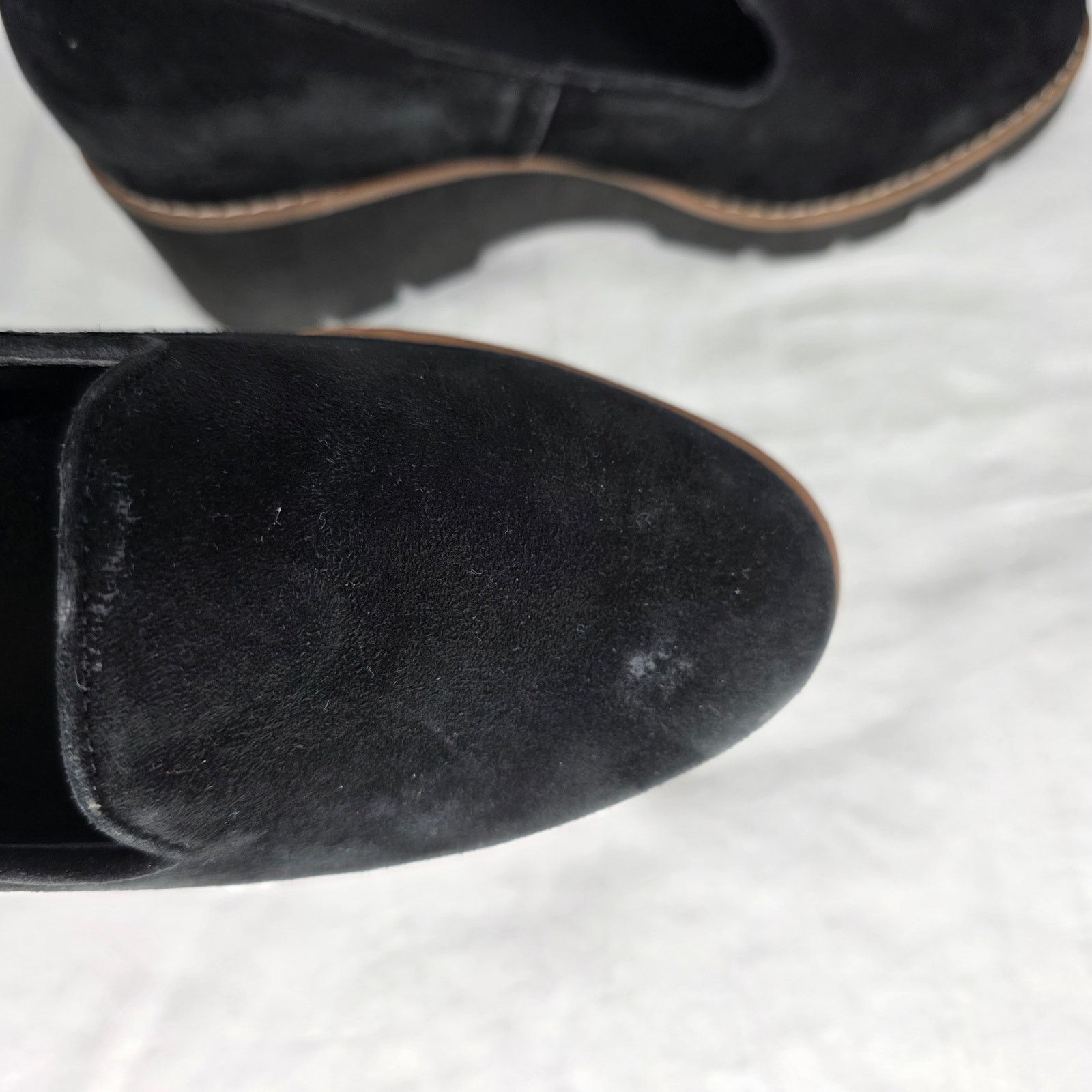 Vionic Vionic Black Suede Willa Chunky Wedge Round Toe Loafer Shoes Size US 7.5 / IT 37.5 - 6 Thumbnail