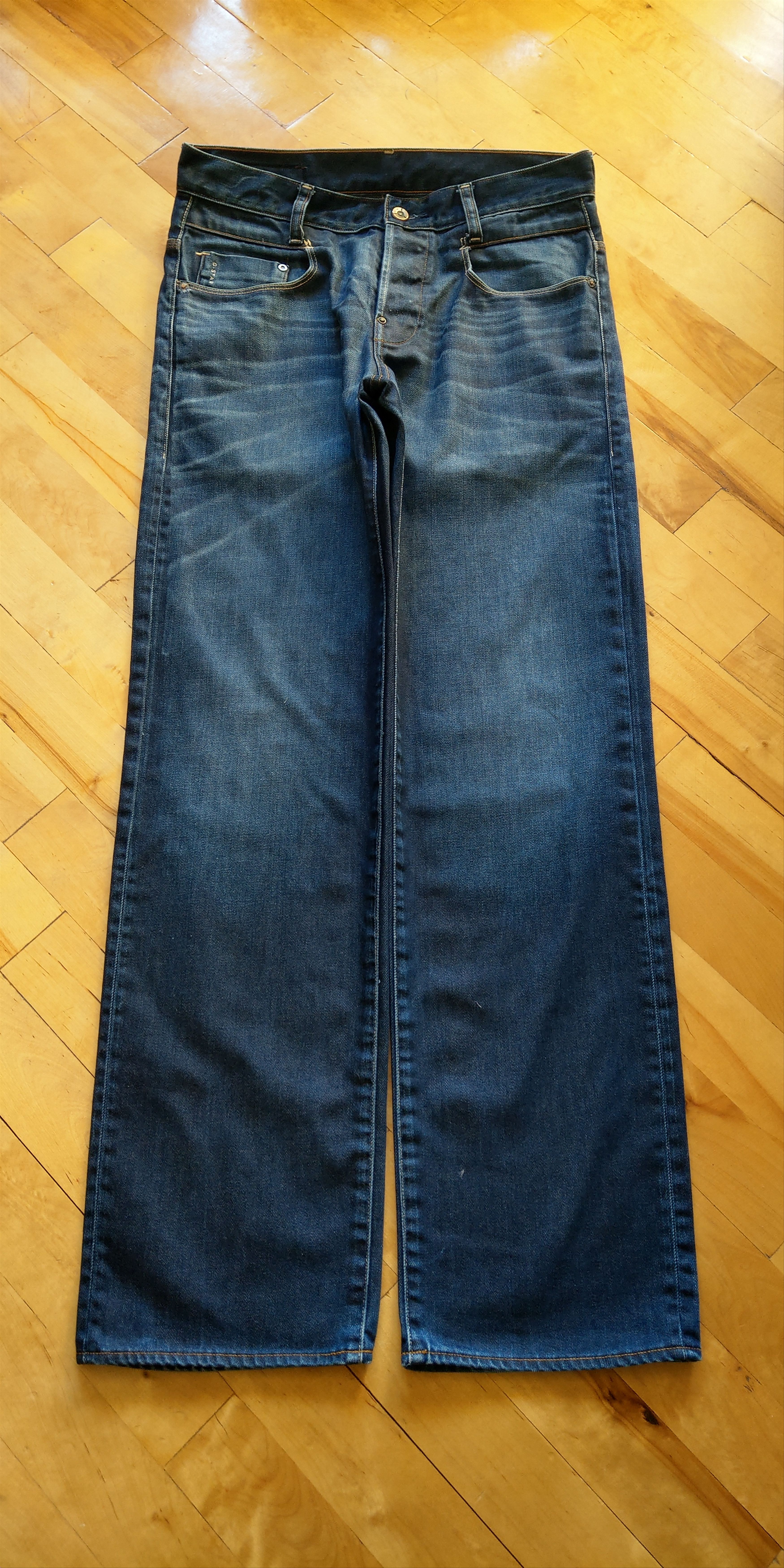 G-Star Flared Raw Denim Stacked Pants Skinny Baggy Alt Neo Goth 31 Size US 31 - 3 Thumbnail