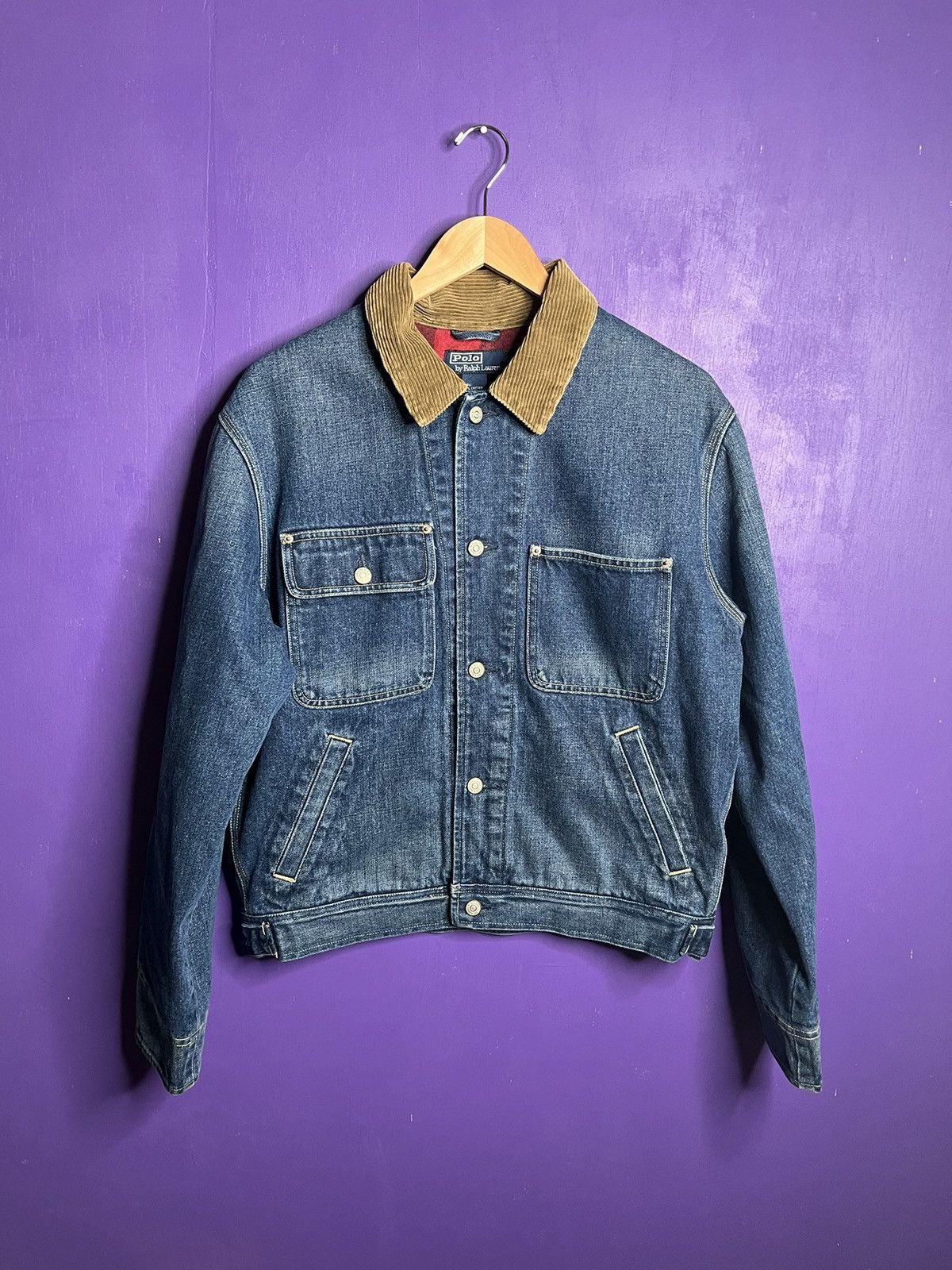 Polo Ralph Lauren × Vintage Vintage 90s Polo Ralph Lauren blanket lined denim jacket Size US M / EU 48-50 / 2 - 1 Thumbnail