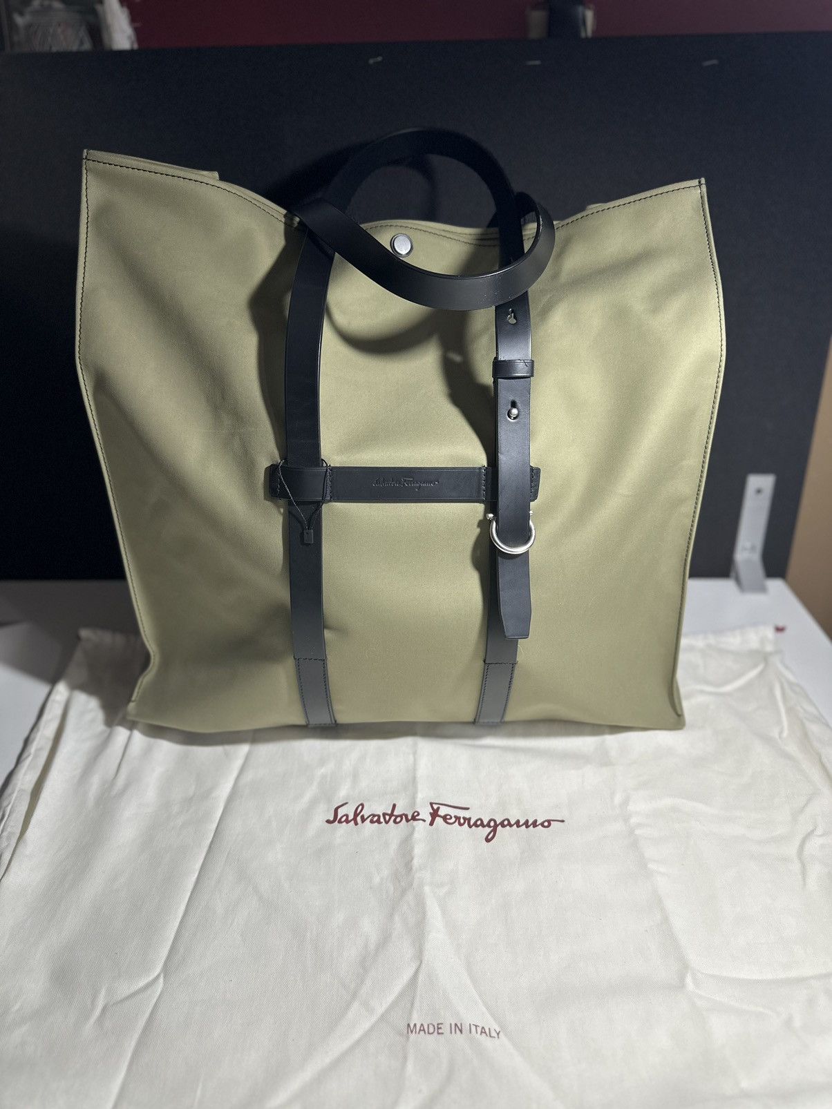 Ferragamo Signature Large Canvas Tote
