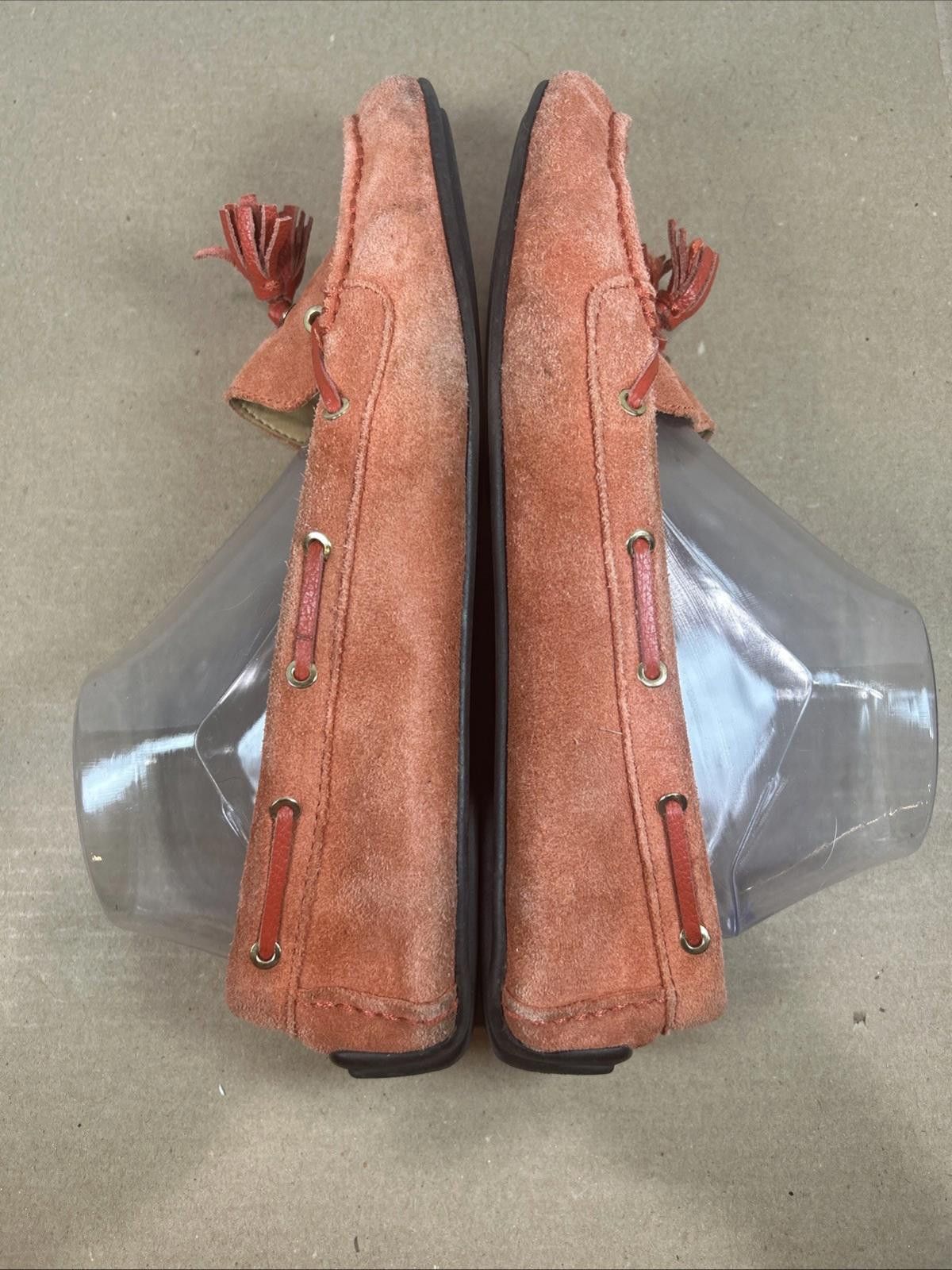 Other TALBOTS Women's Sz10.5 Orange Suede Leather Tassel Slip On Size US 10.5 / IT 40.5 - 3 Thumbnail