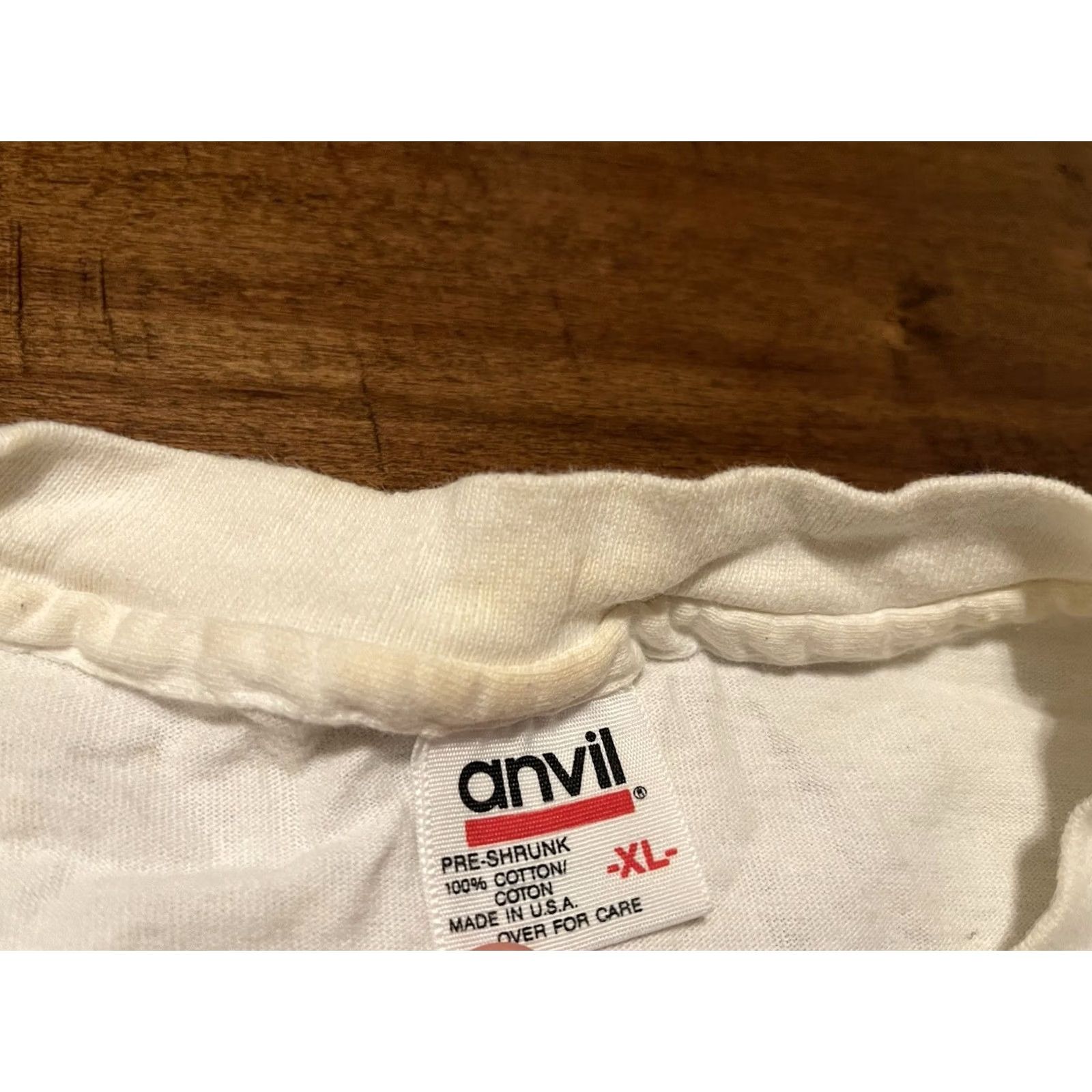 Anvil VINTAGE 1992 Human-i-Tees One With The Earth Native Wolf Single Stitch Shirt XL White Mens T-Shirt XS? Size US XL / EU 56 / 4 - 3 Thumbnail