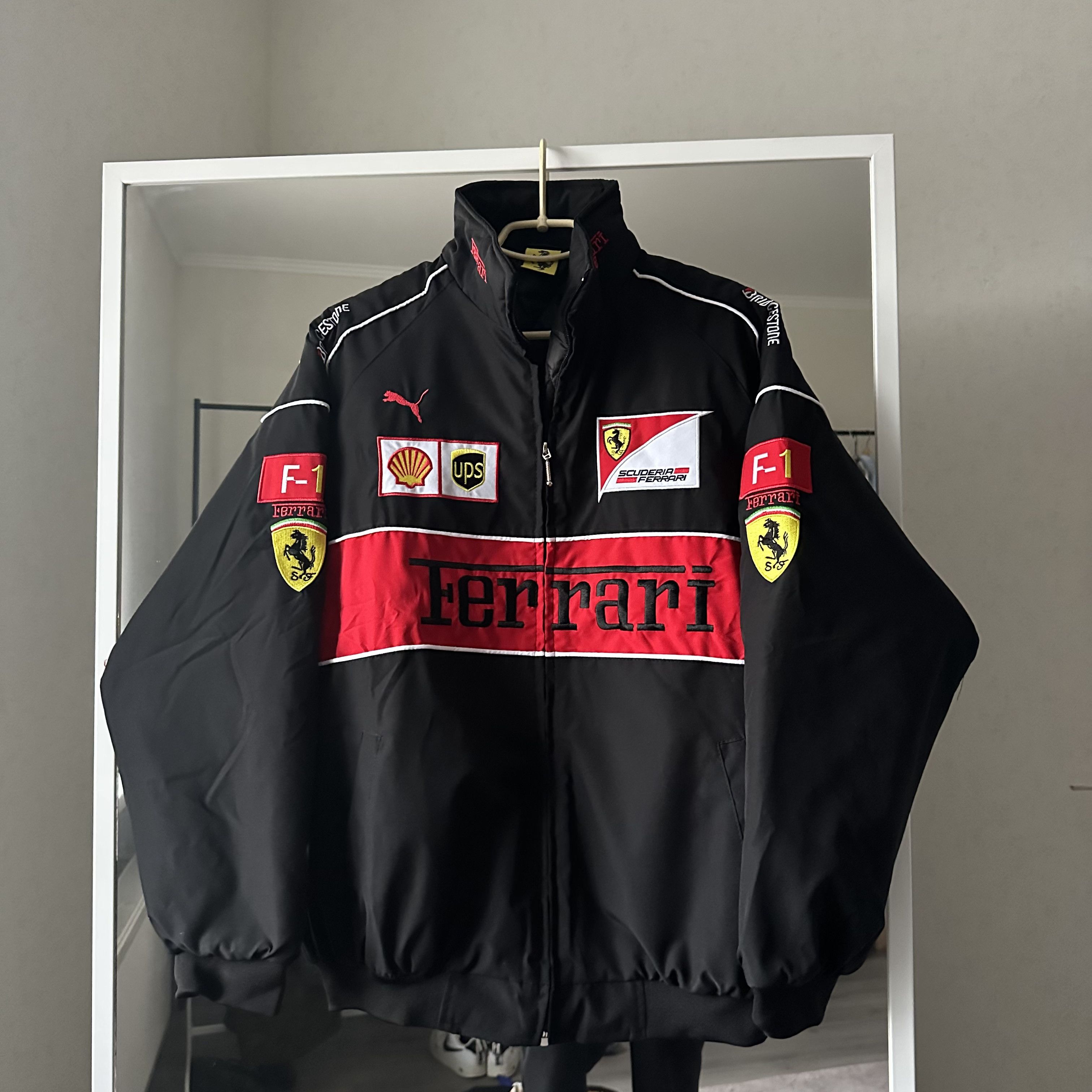Ferrari × Vintage Ferrari Vintage Big Logo Vintage Nylon Light Bomber Jacket Size US L / EU 52-54 / 3 - 1 Thumbnail