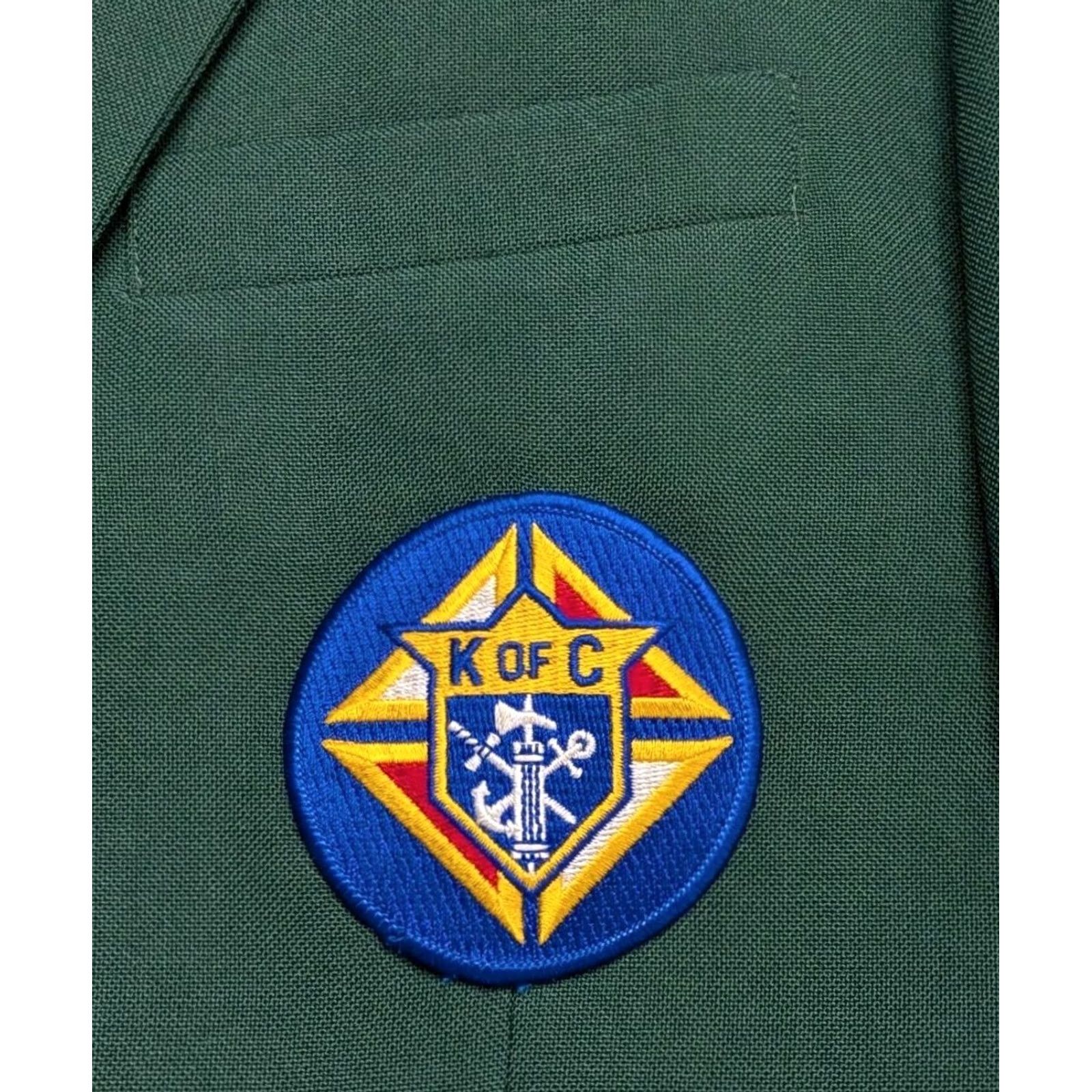 Vintage VINTAGE Knights Of Columbus Blazer Jacket Green Gold Buttons Made In USA 42R Mens Size 42R - 3 Thumbnail