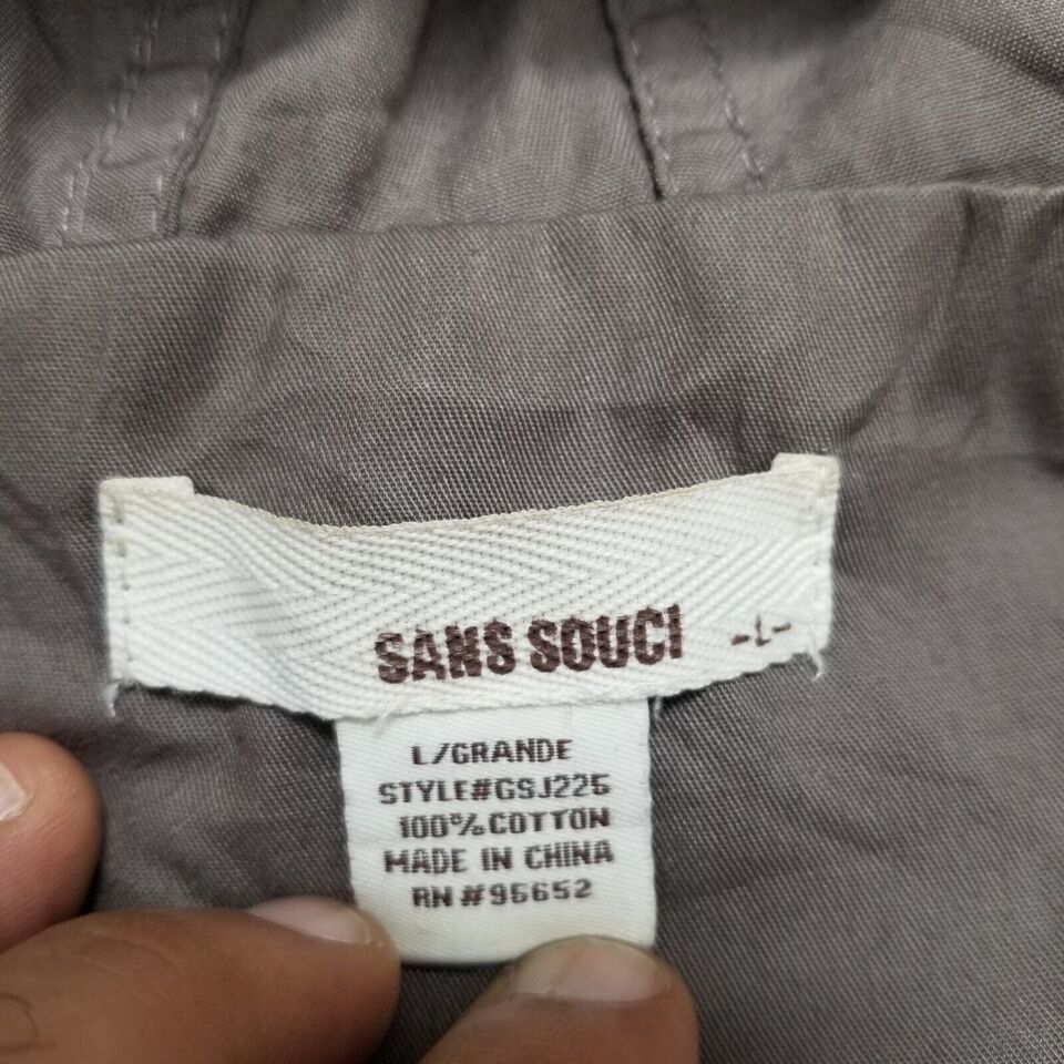 Other Sans Souci Jacket Womens Large Pockets Full Zip Snap Hooded Size L / US 10 / IT 46 - 3 Thumbnail