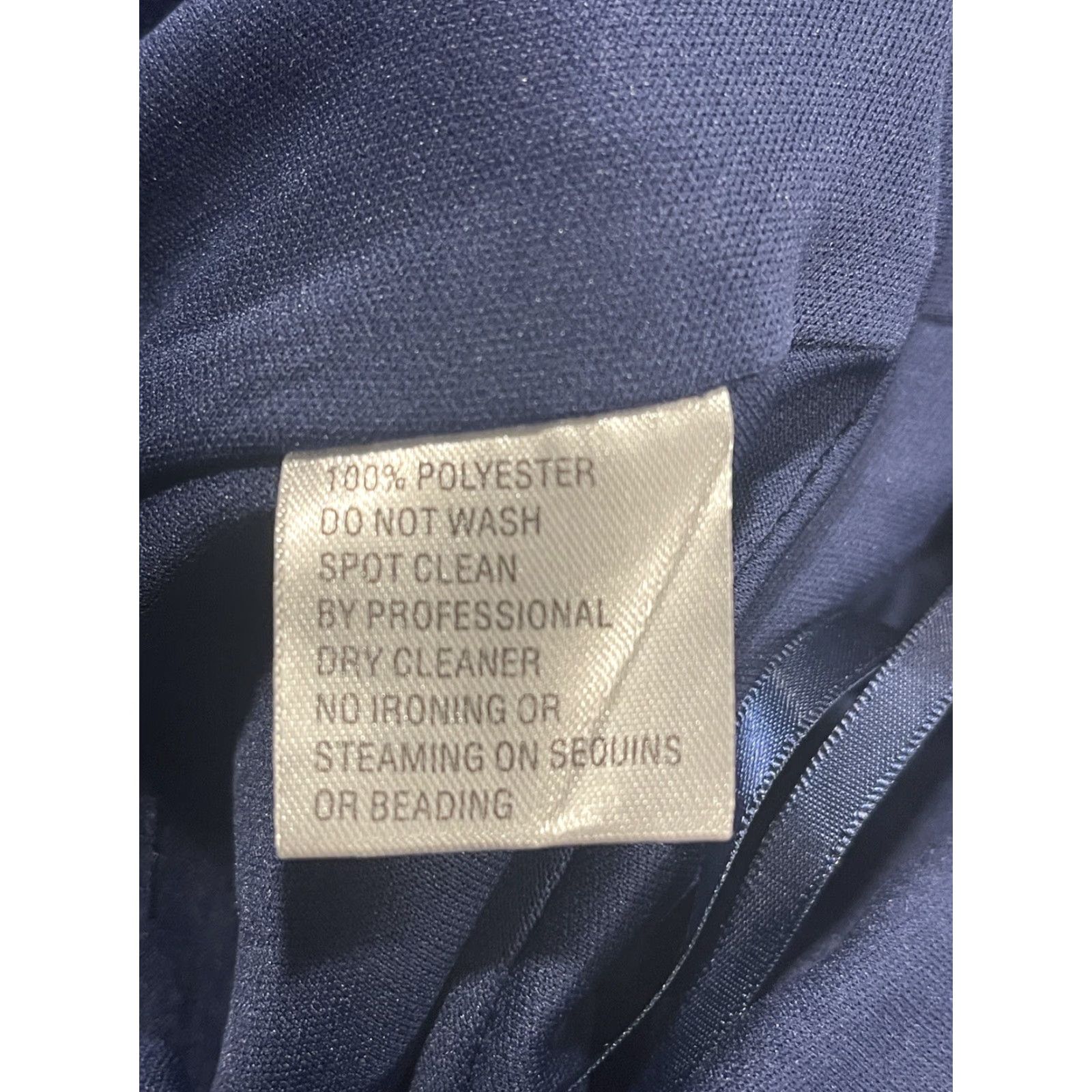 Mac Duggal VINTAGE Mac Duggal Satin Puff Shoulder Tea Length Dress Plus Size 18 Navy Blue Women's Cocktail Wedding Size XXL / US 16-18 / IT 52-54 - 6 Thumbnail