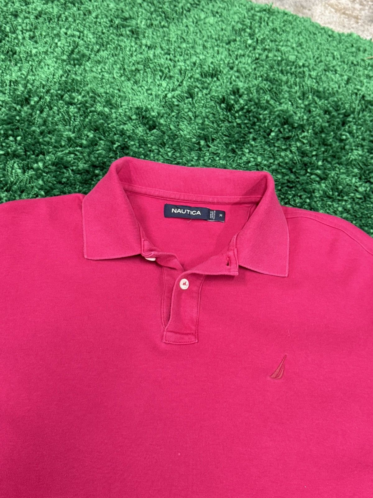Nautica Nautica Pink Logo Polo Shirt Medium 90s Y2k Size US M / EU 48-50 / 2 - 3 Thumbnail