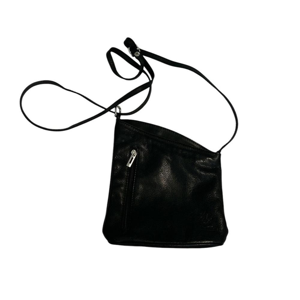 Designer Vintage Geniune Black Leather Crossbody Bag Size ONE SIZE - 1 Thumbnail