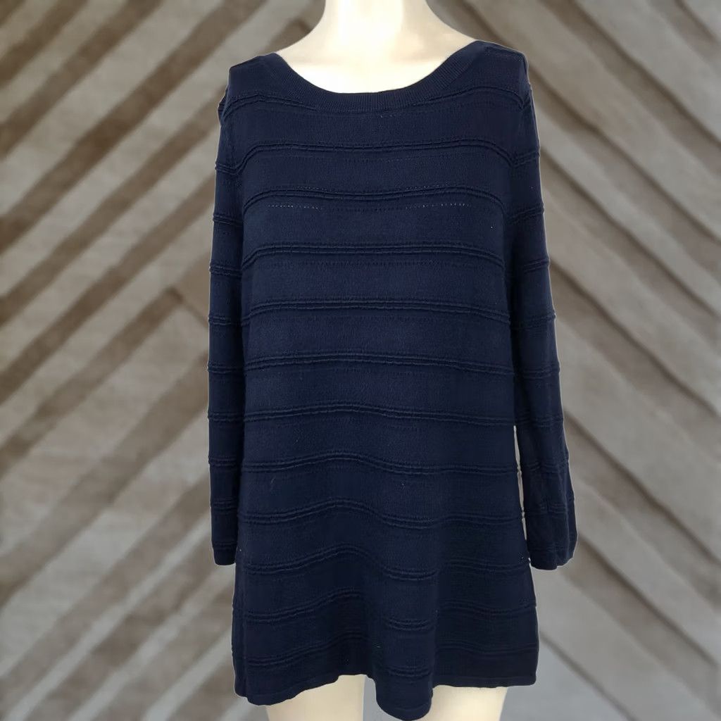 Vintage 41 HAWTHORN Womens XL Navy Long Sleeve Round Neck Pullover Sweater Size XL / US 12-14 / IT 48-50 - 1 Thumbnail