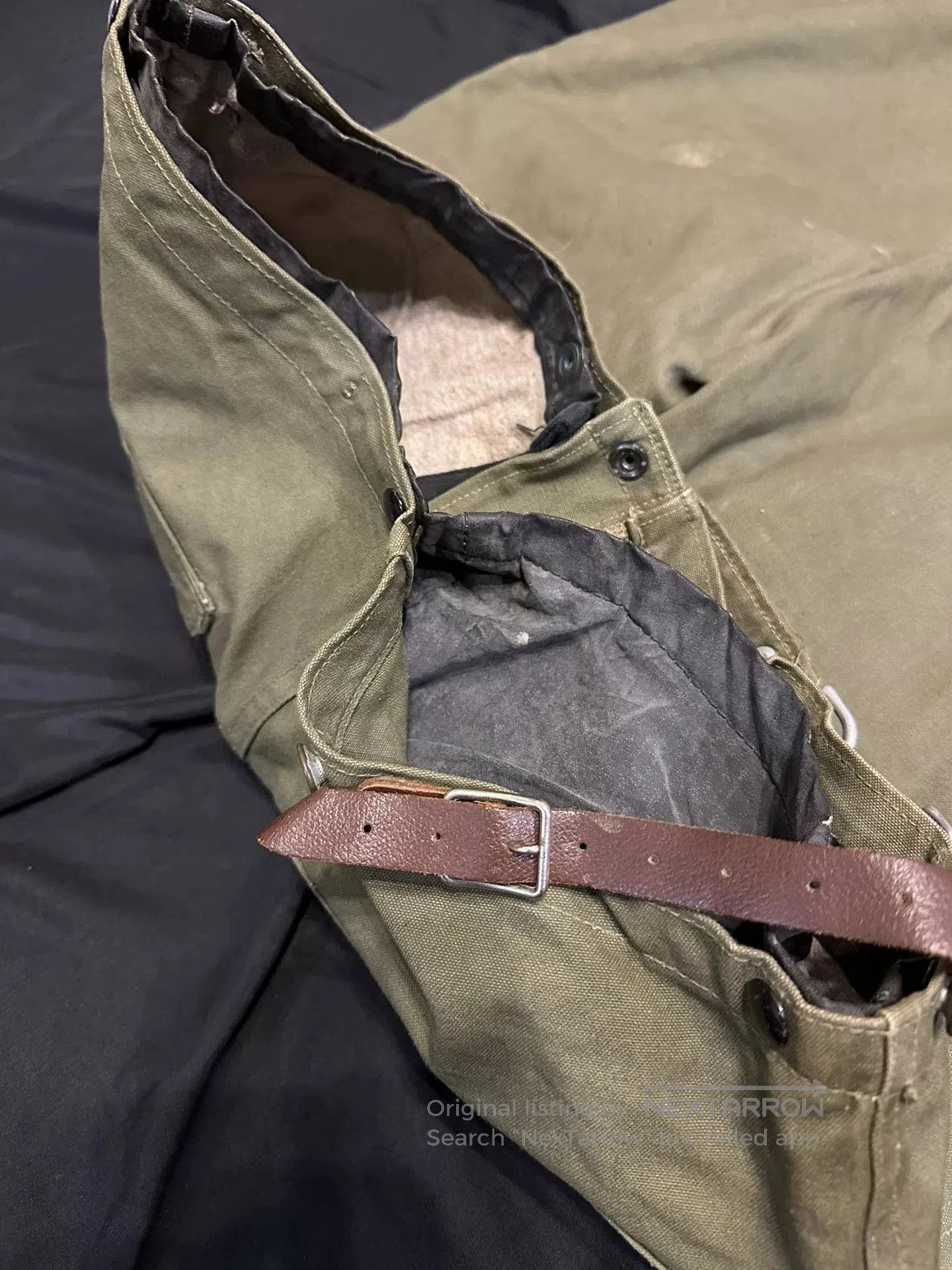 Vintage vintage 1950s green canvas fire resistant pants. Size US 30 / EU 46 - 6 Thumbnail