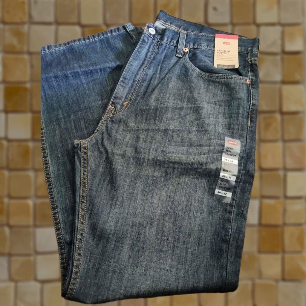 Levi's New Mens Levis 527 Slim Bootcut Blue Jeans Size 40 X 30 100% Cotton 055270239 Denim Jeans Mens Blue Slim Boot Cut Size US 40 / EU 56 - 1 Preview