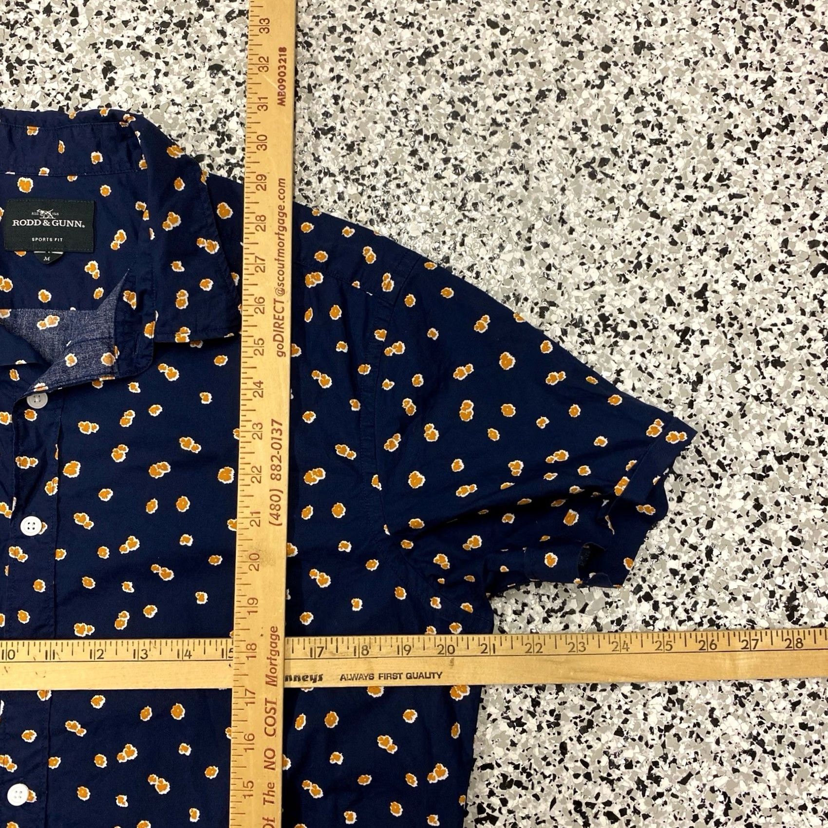Rodd & Gunn Rodd & Gunn Blue Geometric Cotton Button-Up Shirt Sports Fit Mens Medium Size US M / EU 48-50 / 2 - 2 Thumbnail
