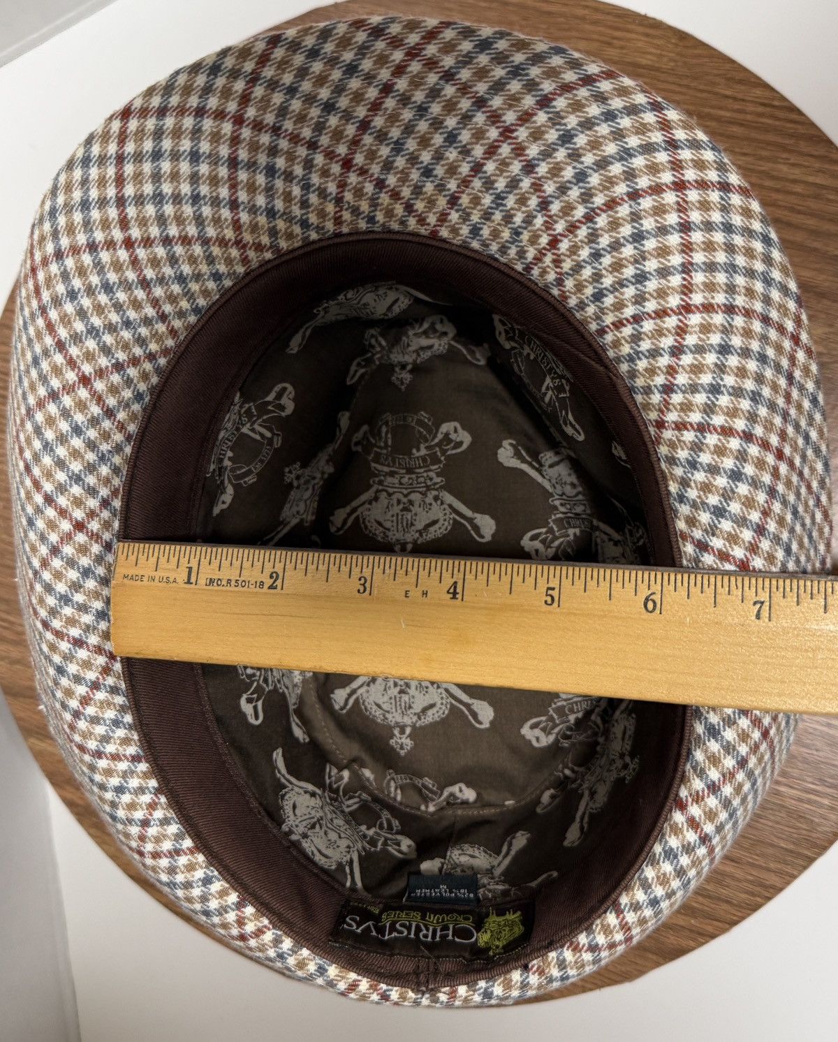 Other Christy’s Crown Vtg Checkered Crease Top Fedora Hat 7-7 1/8) Size ONE SIZE - 12 Thumbnail