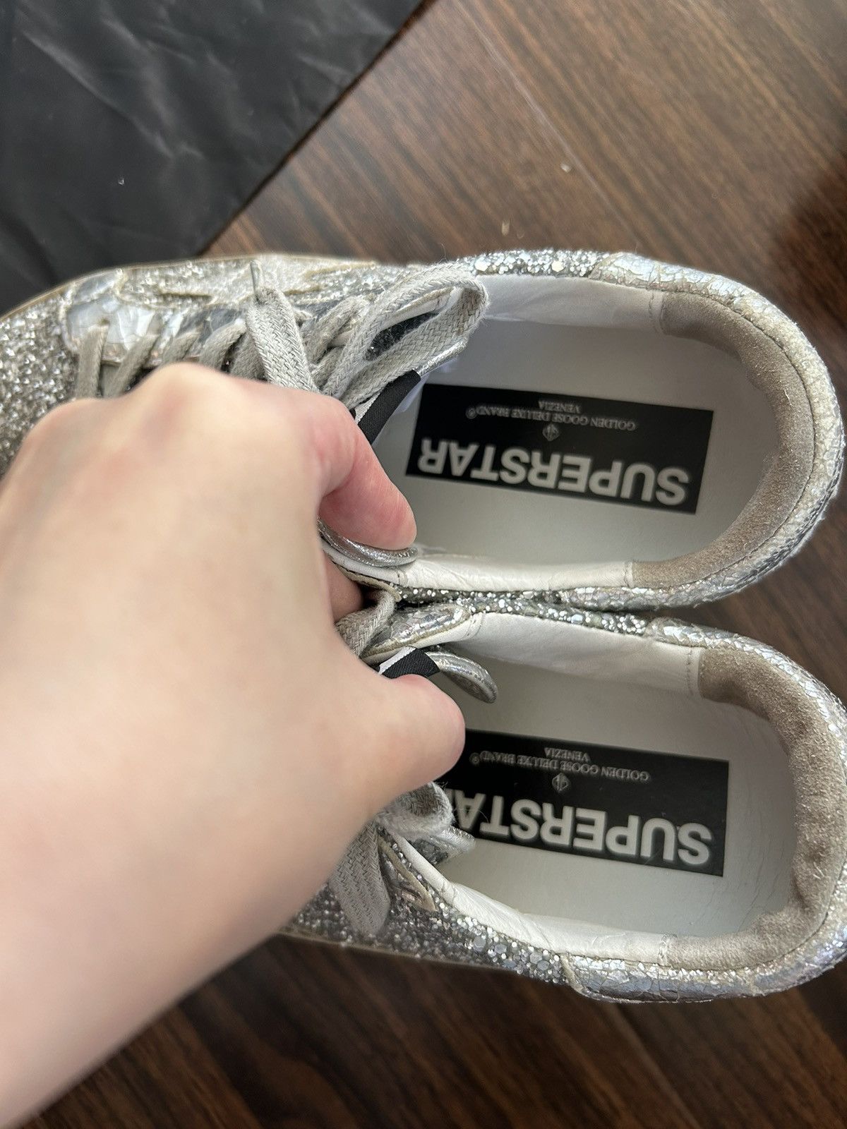 Golden Goose Golden Goose Superstar Silver Distressed Glitter Sneakers 38 Size US 8 / IT 38 - 15 Thumbnail