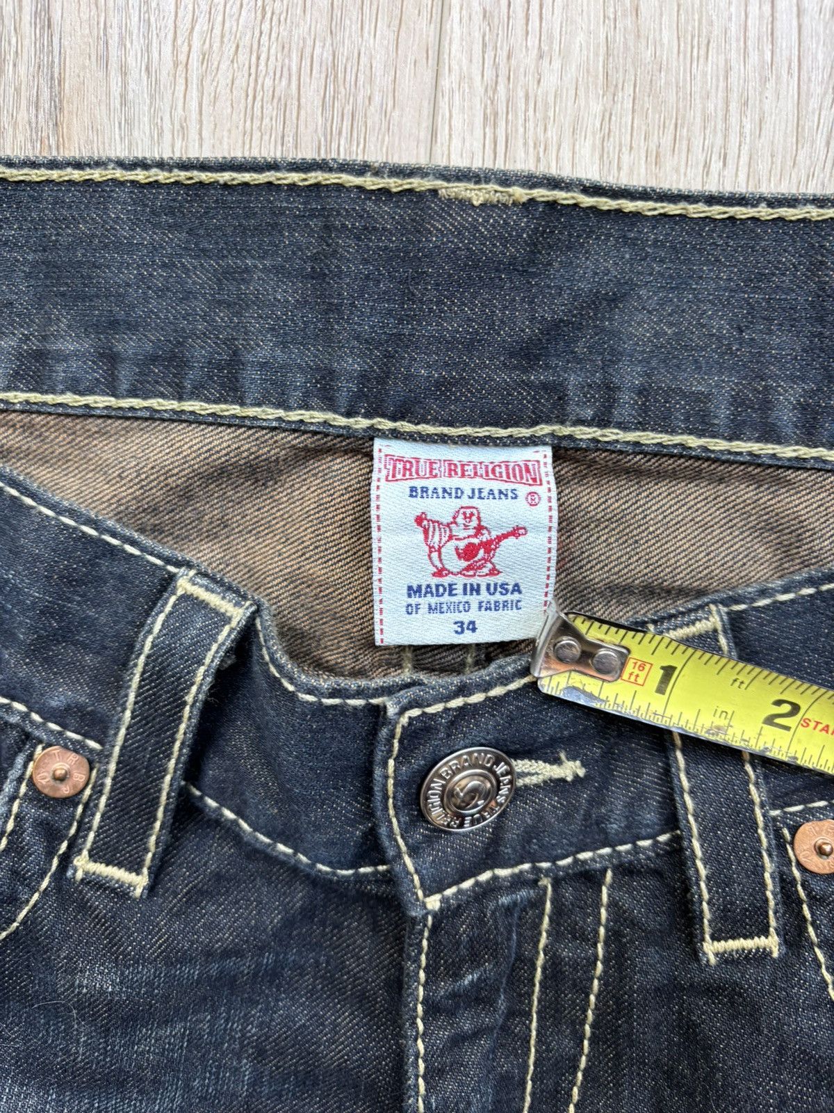 True Religion True Religion STRAIGHT Distressed Thick Stitch made USA 34 Size US 34 / EU 50 - 5 Thumbnail