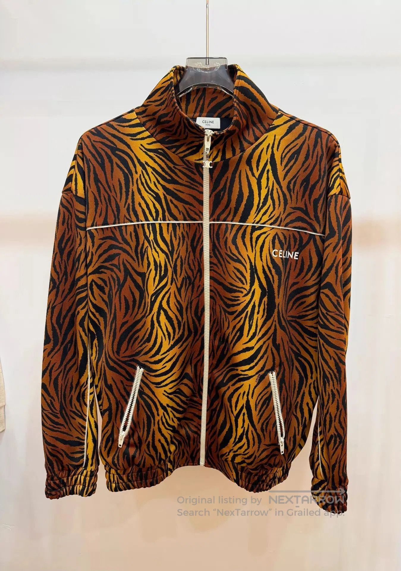 Celine Tiger Print Zip-Up Light Jacket. Size US L / EU 52-54 / 3 - 1 Thumbnail