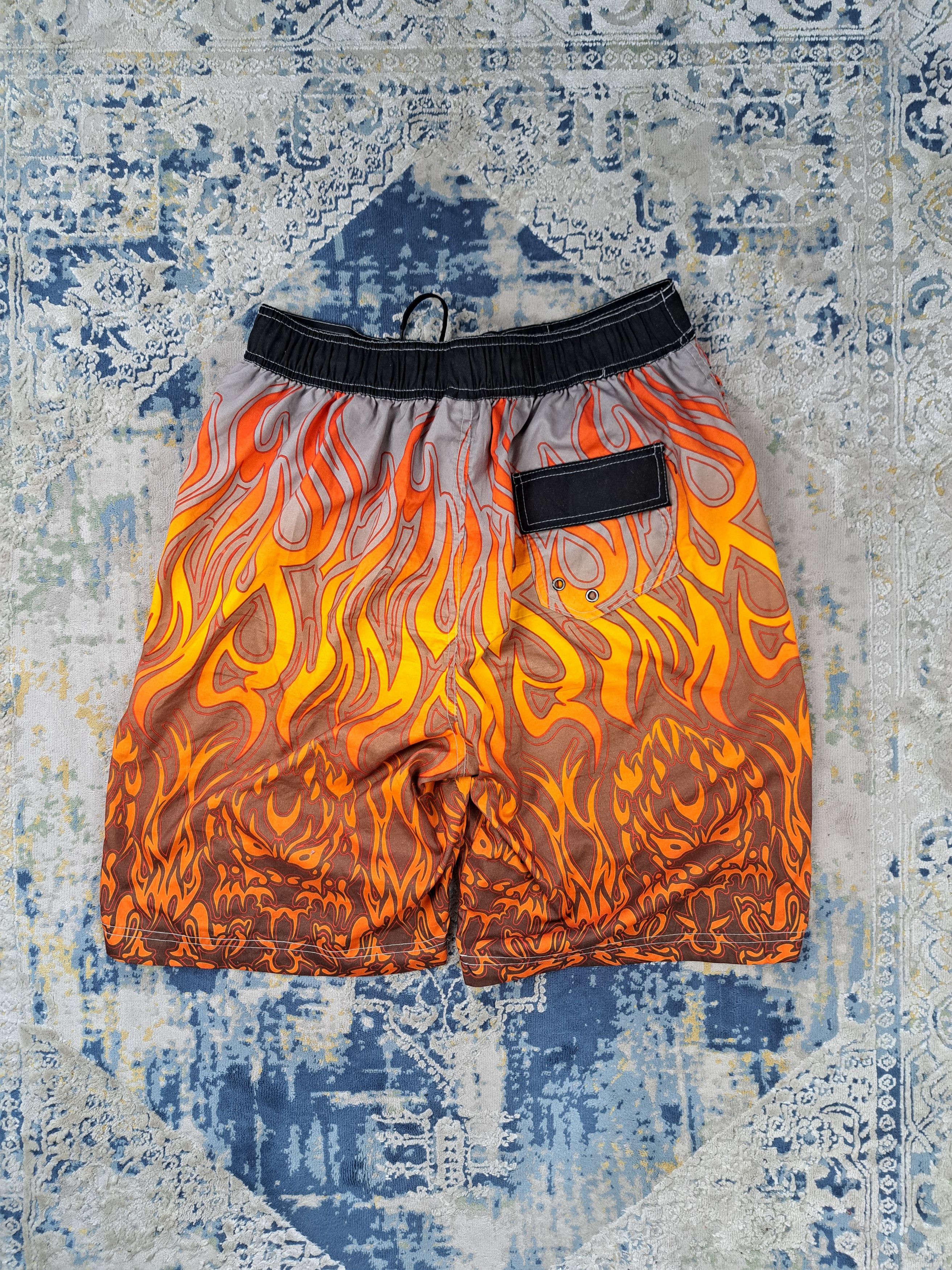 Japanese Brand Fullprint Flame Fire Shorts Like Hellstar Gallery Dept. Bape Size US 30 / EU 46 - 5 Thumbnail
