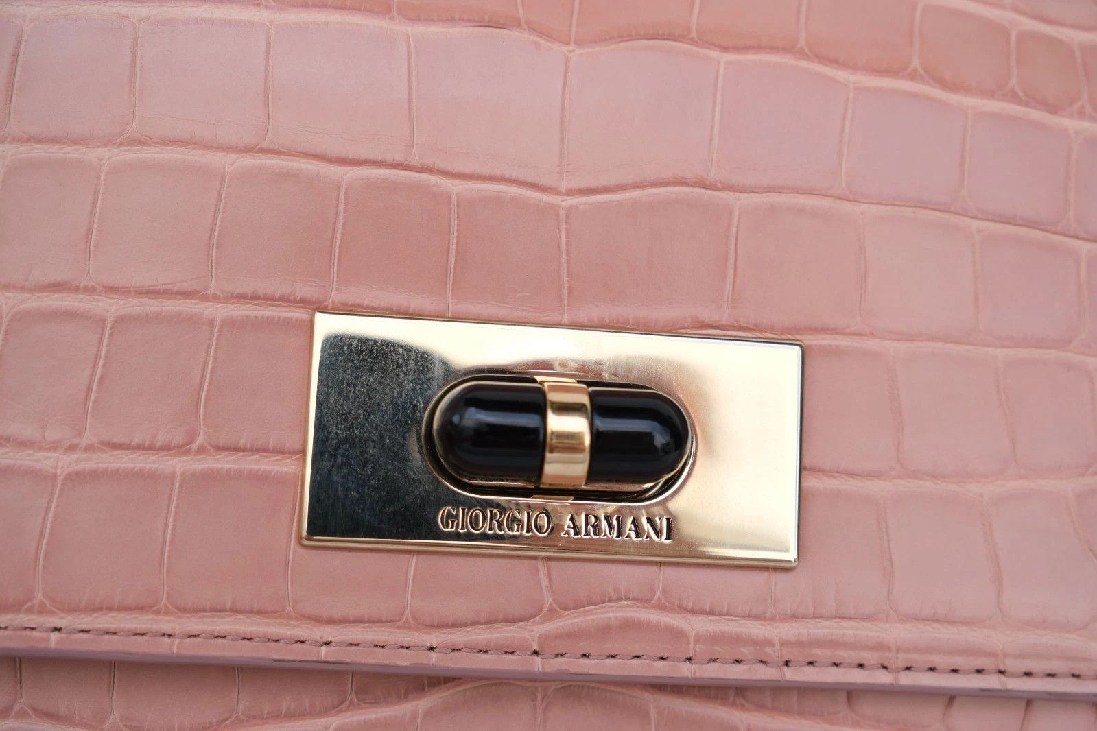 Giorgio Armani RARE Giorgio Armani Croco Exotic Leather Pink Bag Tote Size ONE SIZE - 4 Thumbnail