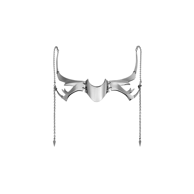 Jewelry Gothic Mask Cyber Punk Liquid Irregular Hollow Jewelry Size ONE SIZE - 6 Thumbnail