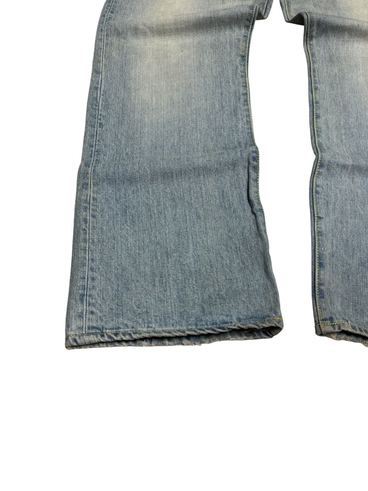 Japanese Brand COCOLULU Printed Washed Blue Yellow Stitching Daicock Denim Size US 34 / EU 50 - 8 Thumbnail