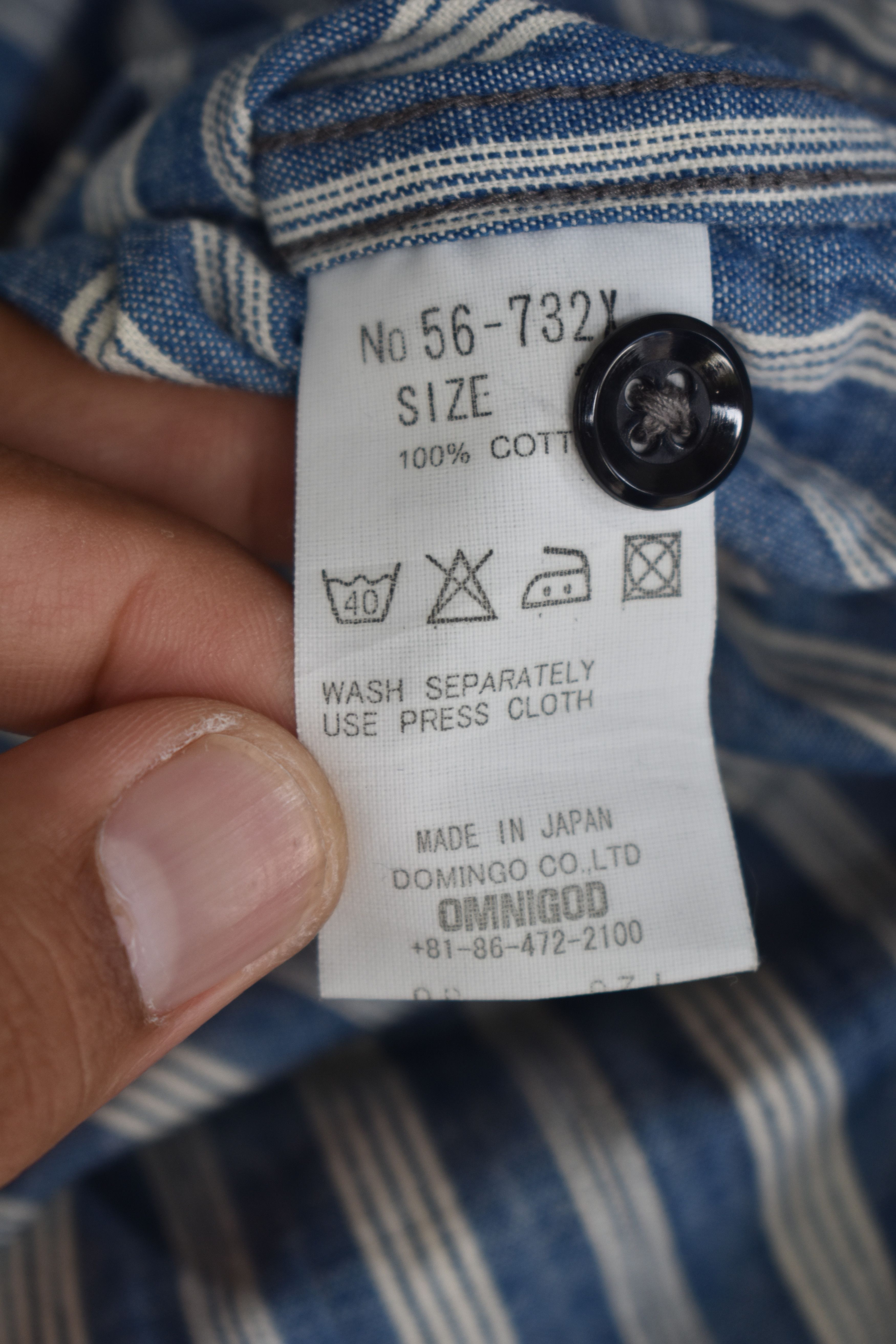 Japanese Brand × OMNIGOD Omnigod Selvadge Stripe Denim Shirt Size US S / EU 44-46 / 1 - 8 Thumbnail
