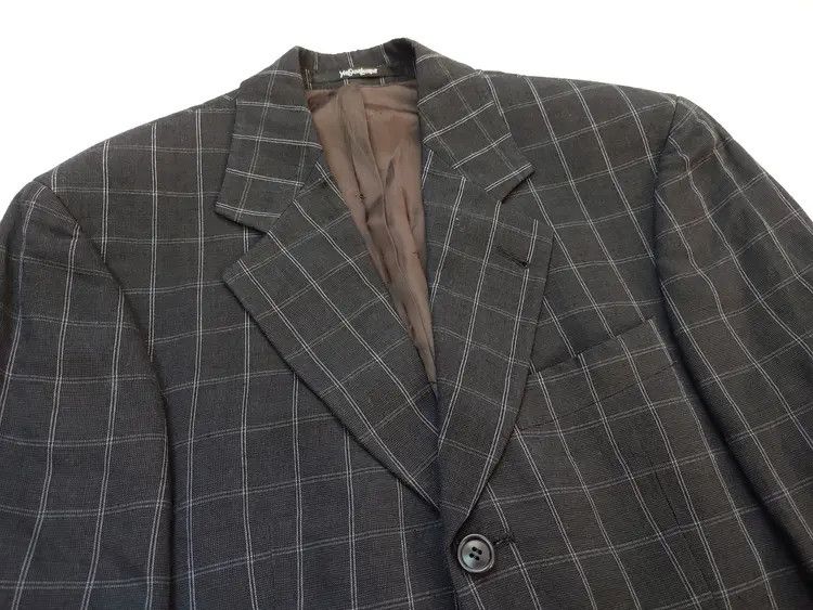 Yves Saint Laurent YSL Vintage Plaid Blazer yves saint laurent Size 48R - 5 Thumbnail