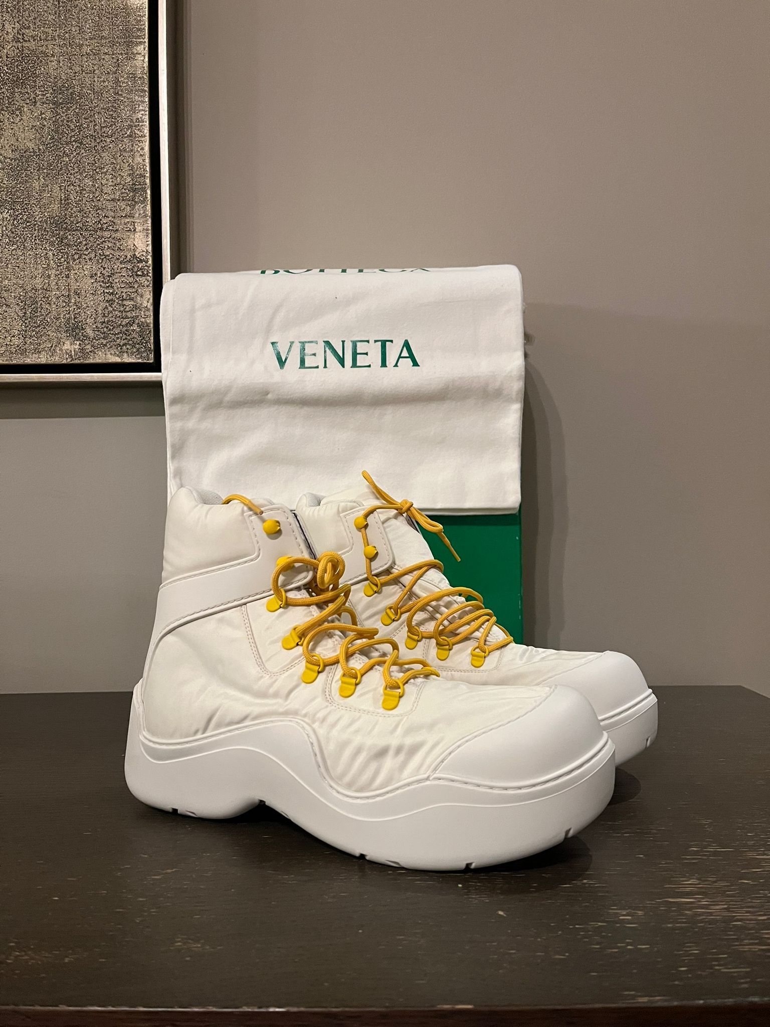 Bottega Veneta o1rshd1 Puddle Bomber Boots in String / Egg Yolk Size US 13 / EU 46 - 5 Thumbnail