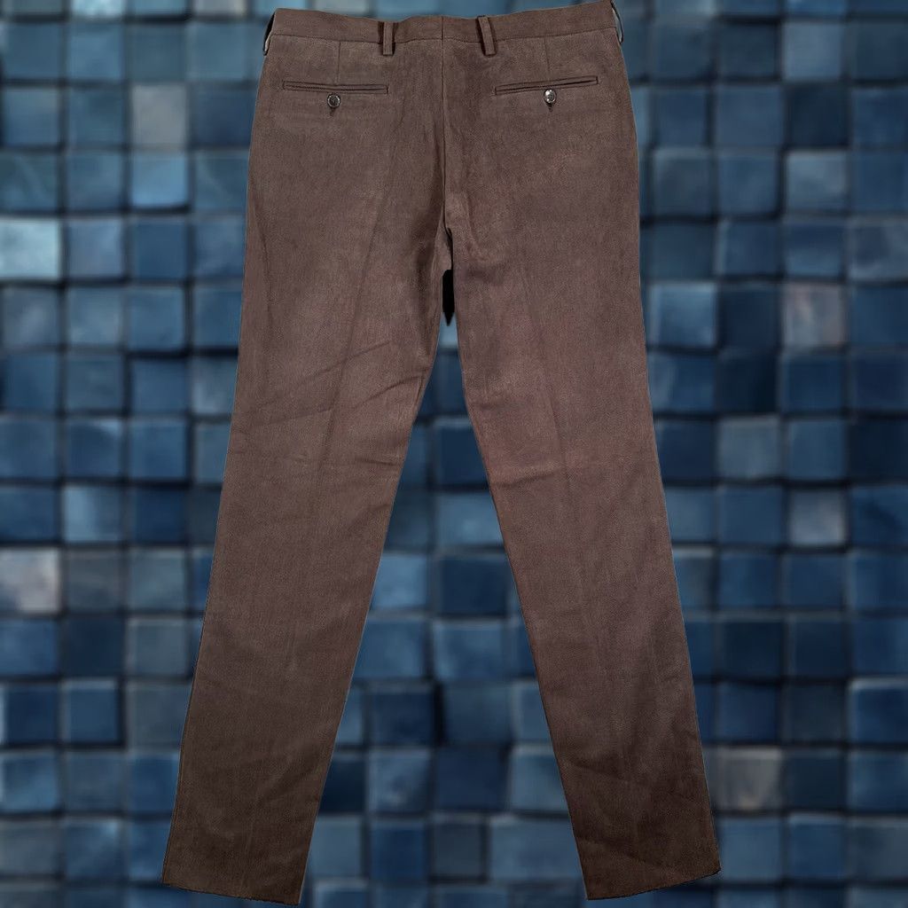 Vintage David Saddler Dress Pants Mens 50 Brown Chino Flat Front Straight Leg Dress Pants Regular 35x35 Wool Cotton Fall Spring Summer Winter Vintage No Size US 34 / EU 50 - 1 Thumbnail