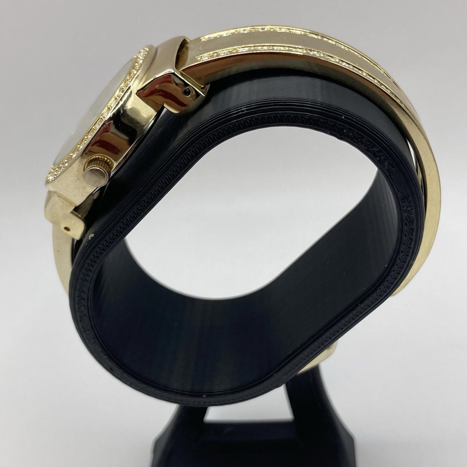 Designer Working Women’s Gold Tone Sparkle Bezel Gossip Bangle Watch Size ONE SIZE - 4 Thumbnail