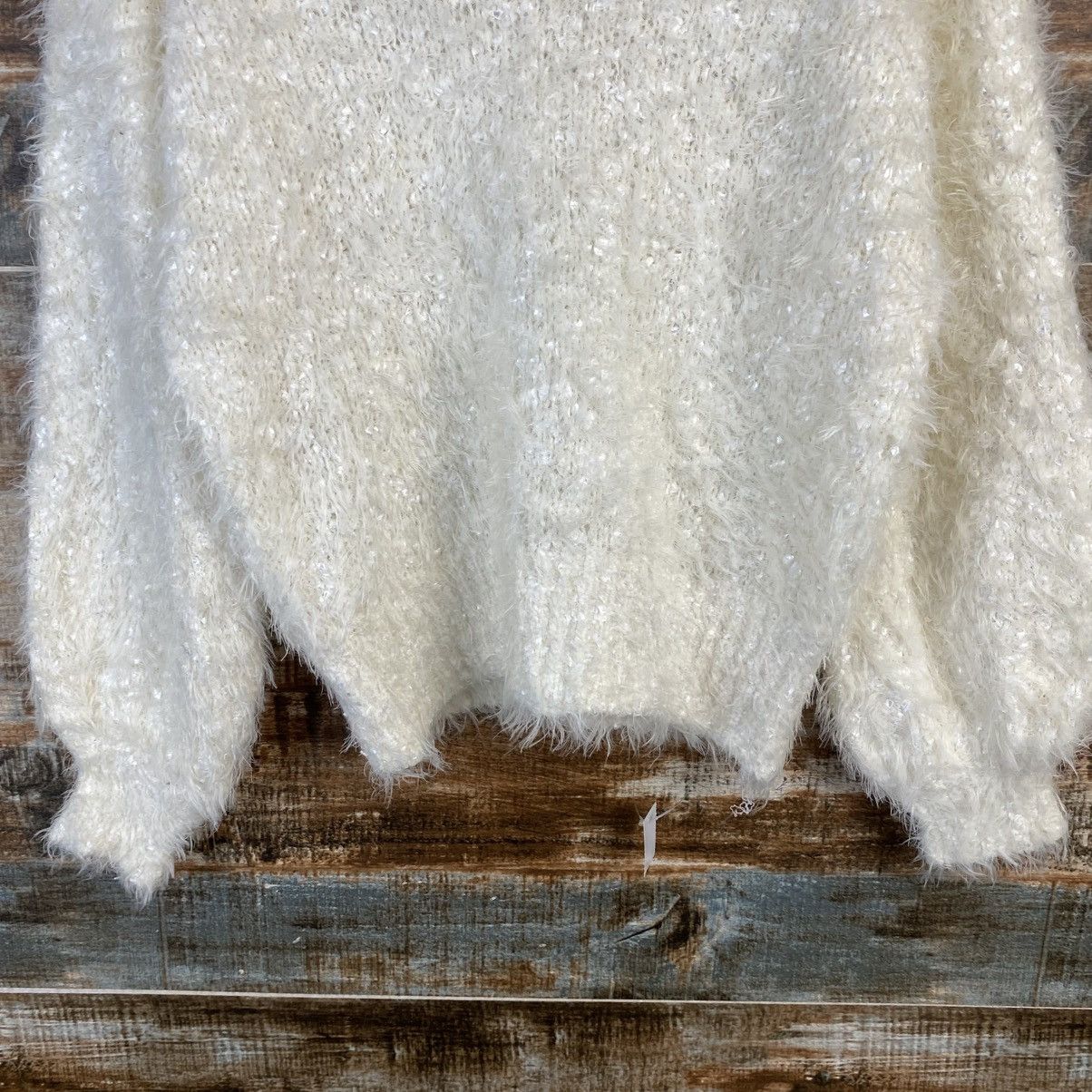 Homespun Knitwear DL Nice Claup White Mohair fur crochet Knitwear #C1102 Size S / US 4 / IT 40 - 6 Thumbnail