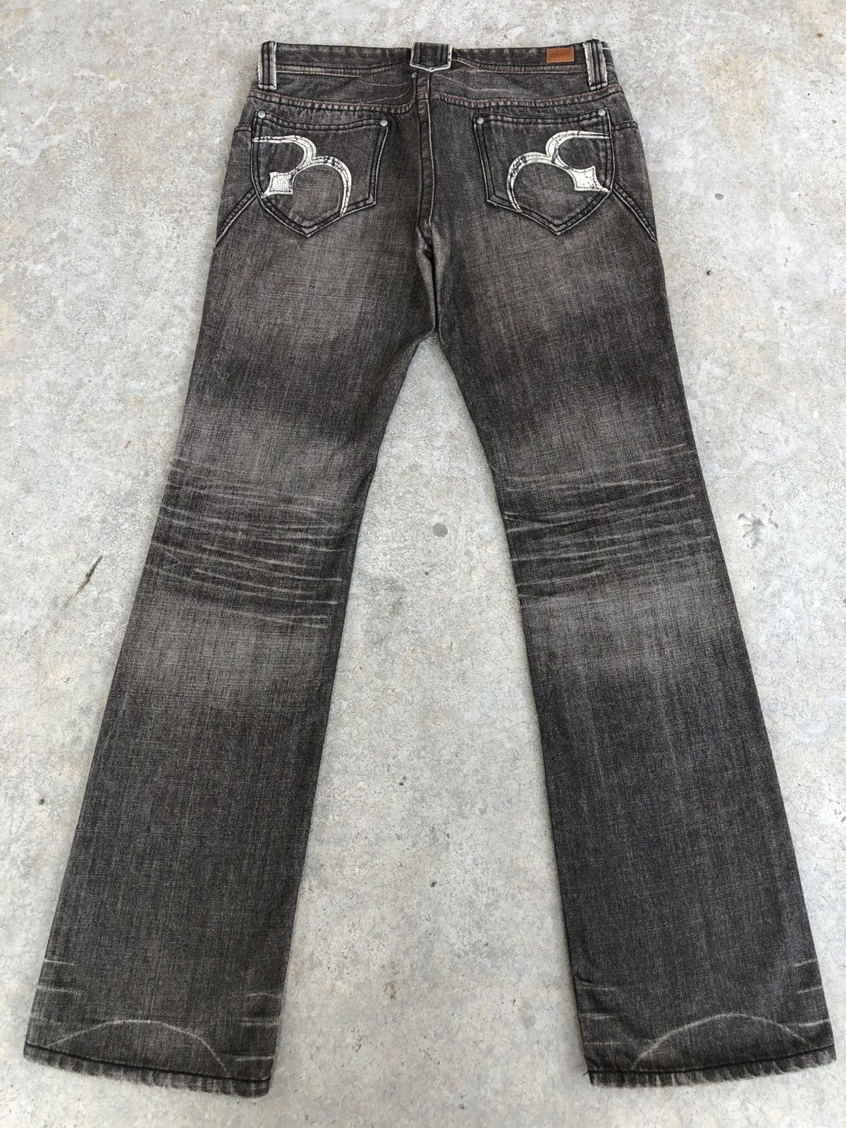 If Six Was Nine Japanese Nicole Club Flared Jeans Snake Skin Distressed Size US 32 / EU 48 - 2 Thumbnail