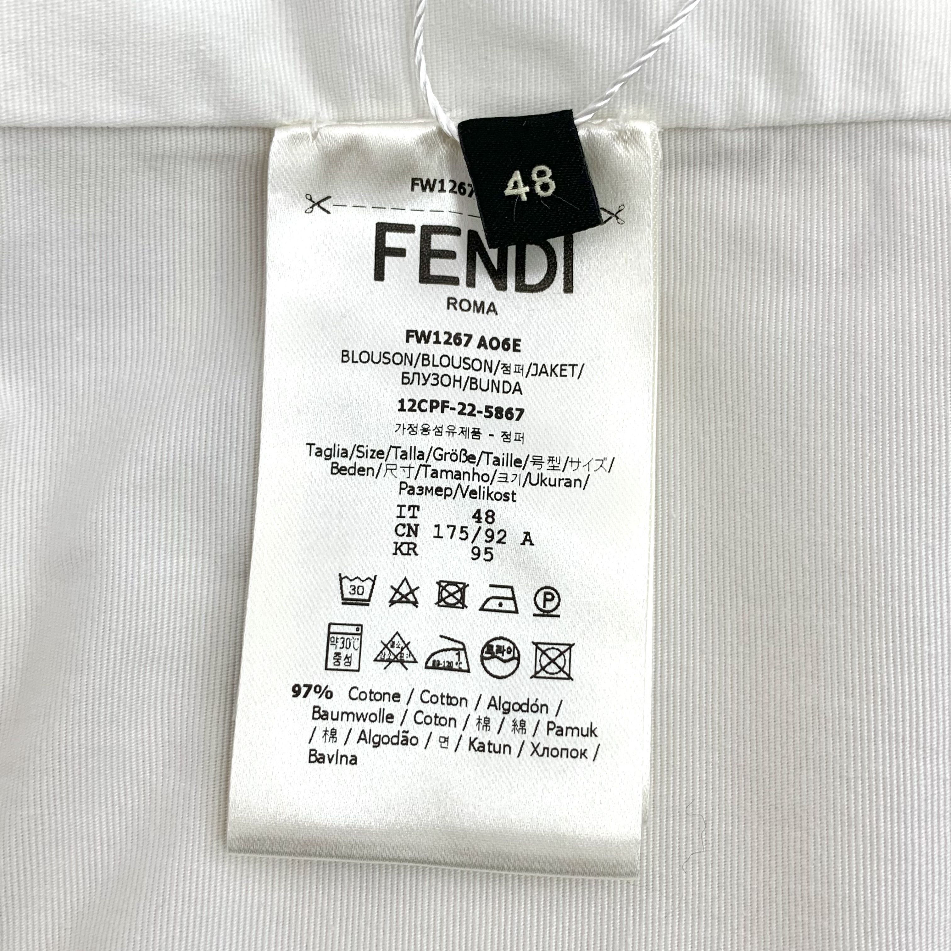 Fendi Fendi Embroidered Zip Jacket White (M) Size US M / EU 48-50 / 2 - 6 Thumbnail