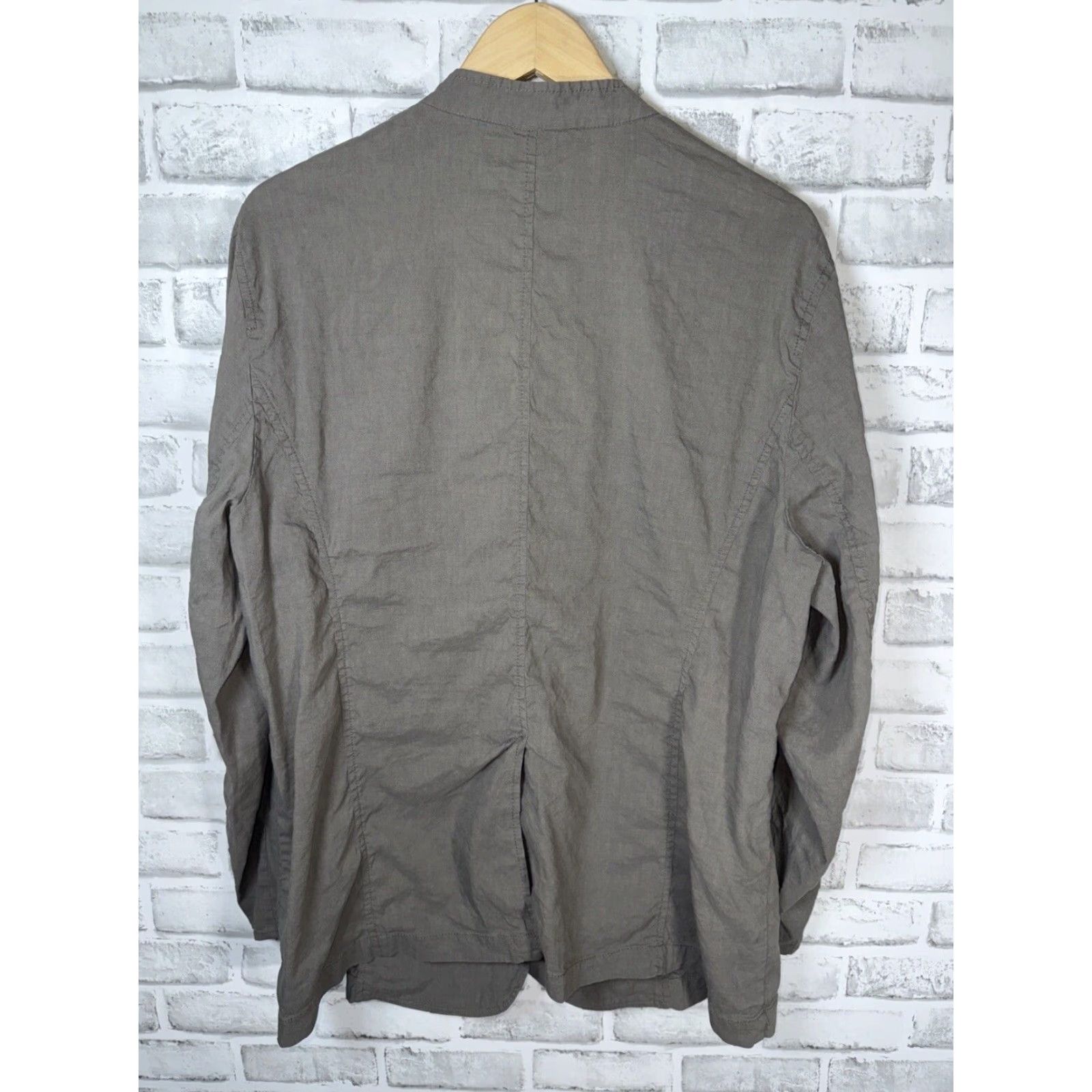 Eileen Fisher VINTAGE Eileen Fisher Women’s Jacket Linen Blend 1X Beige Italian Style Full Zip Size XL / US 12-14 / IT 48-50 - 7 Thumbnail