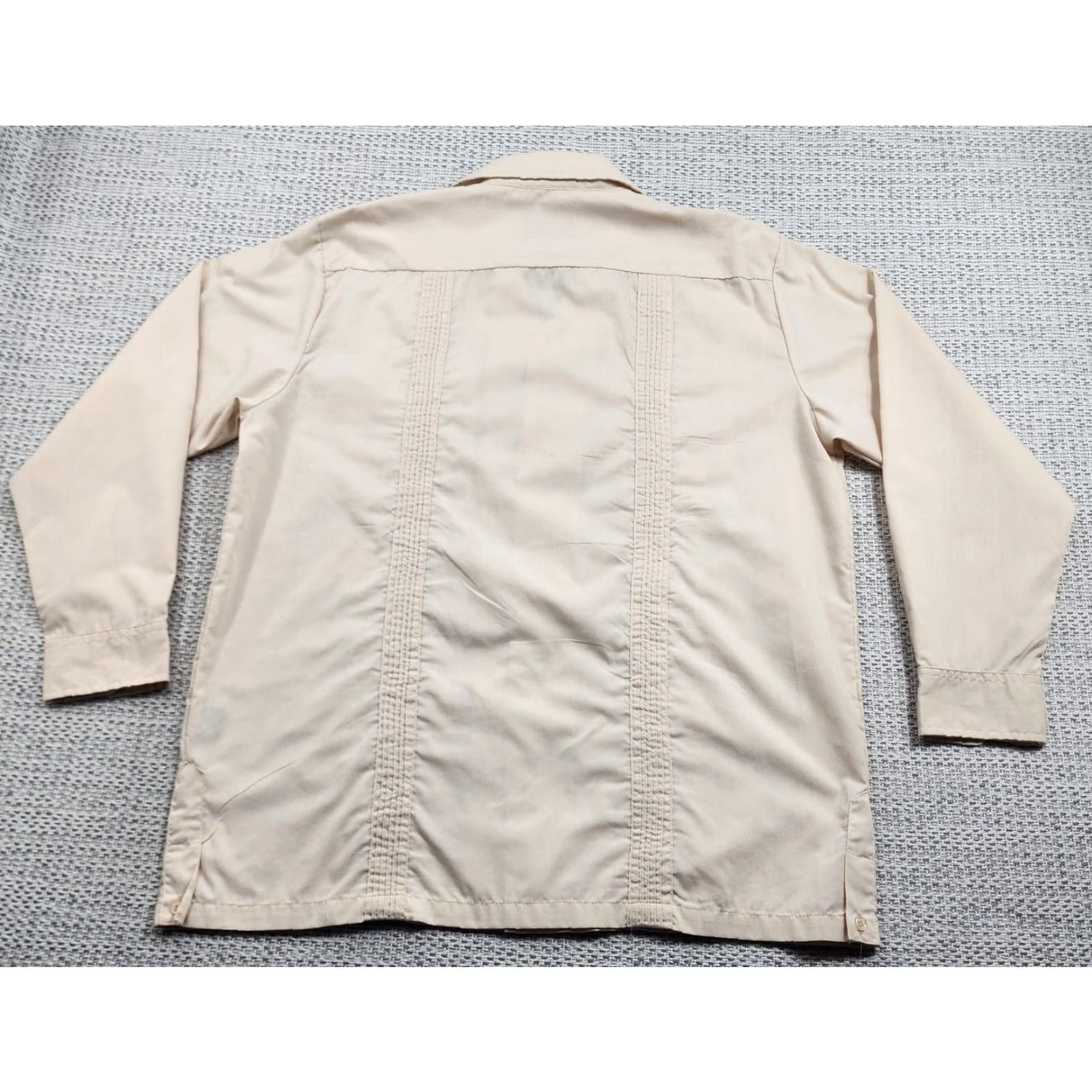 Vintage Maximos Yucatan Guayabera Shirt Mens Small Beige Embroidered Long Sleeve Mexico Size US S / EU 44-46 / 1 - 7 Thumbnail