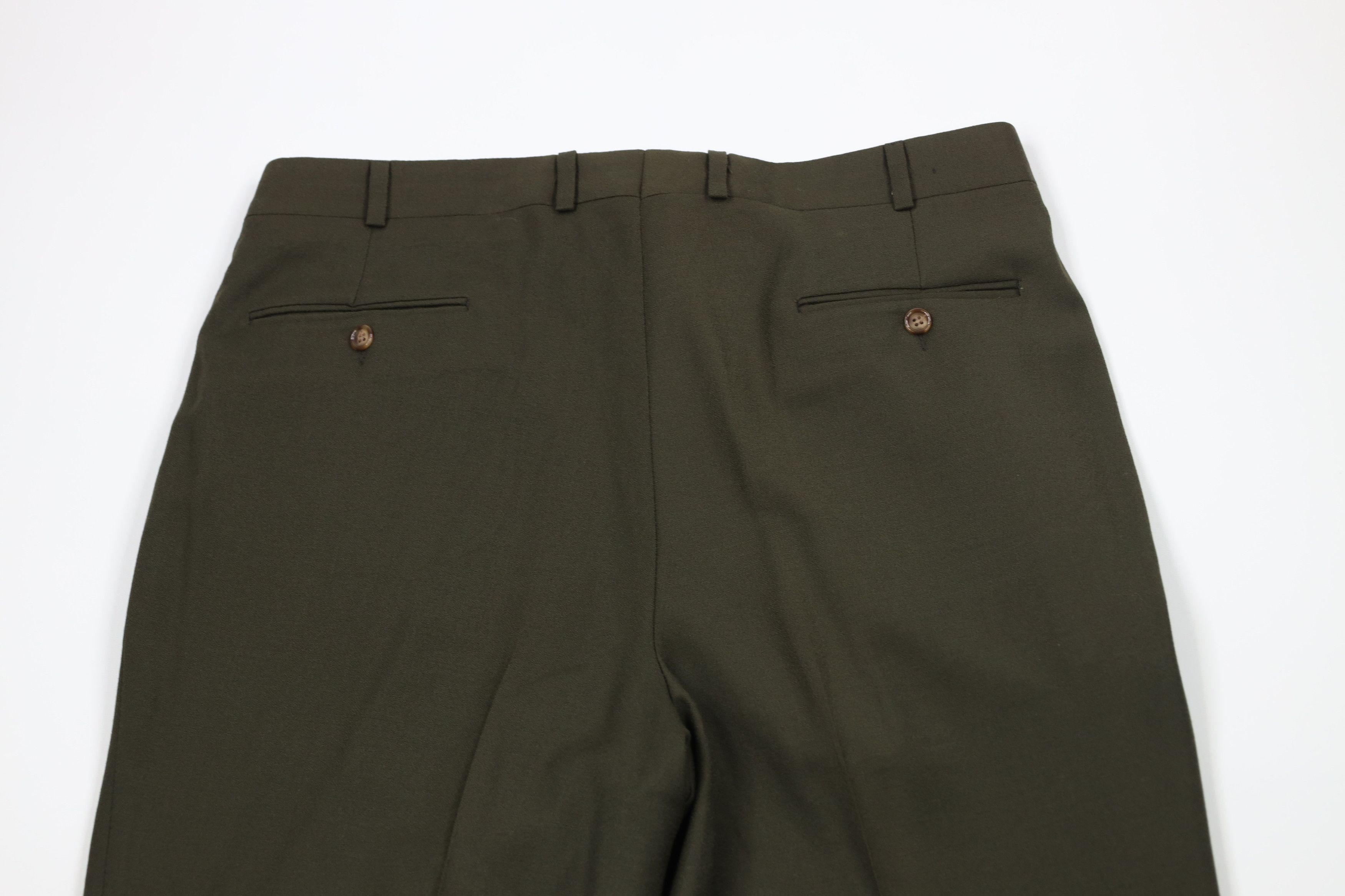 Vintage Vintage 90s Streetwear Wool Wide Leg Chino Pants Green Size US 36 / EU 52 - 10 Thumbnail