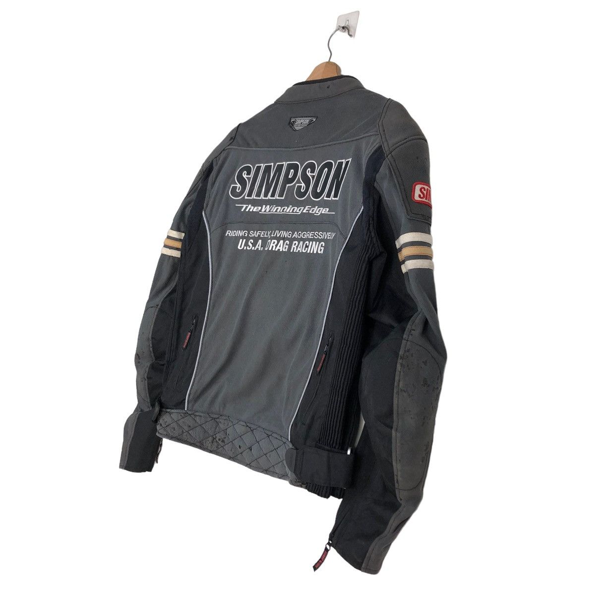 Hein Gericke 🔥VINTAGE DRAG RACING BIKER MOTORCROSS SIMPSON BIG LOGO Size US L / EU 52-54 / 3 - 10 Thumbnail