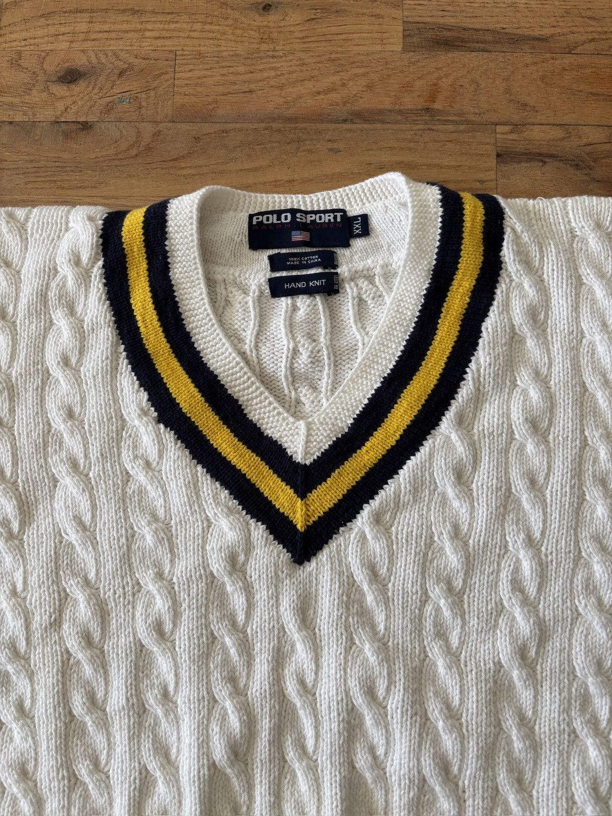Ralph Lauren Polo Sport Ralph Lauren Tennis Cable Knit Cricket Sweater Size US XL / EU 56 / 4 - 3 Thumbnail