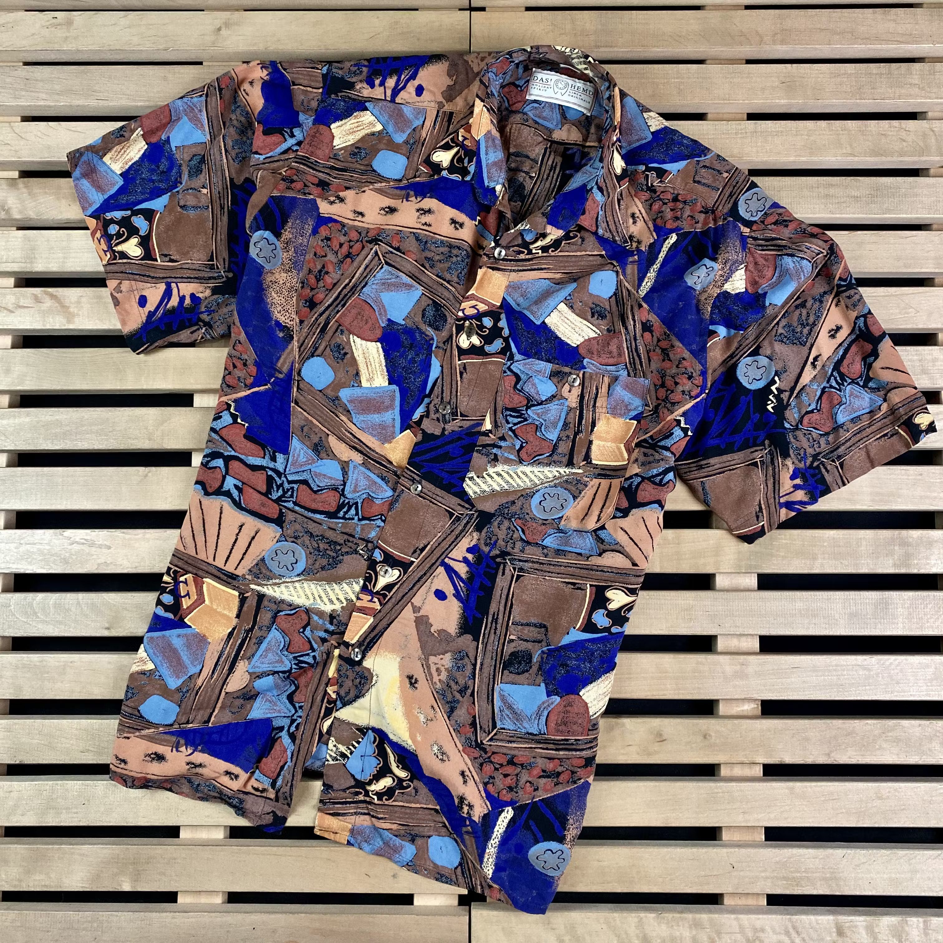 Vintage Men’s Crazy Hawaiian Shirt Das Hemd Vintage Size L-XL Size US L / EU 52-54 / 3 - 1 Thumbnail