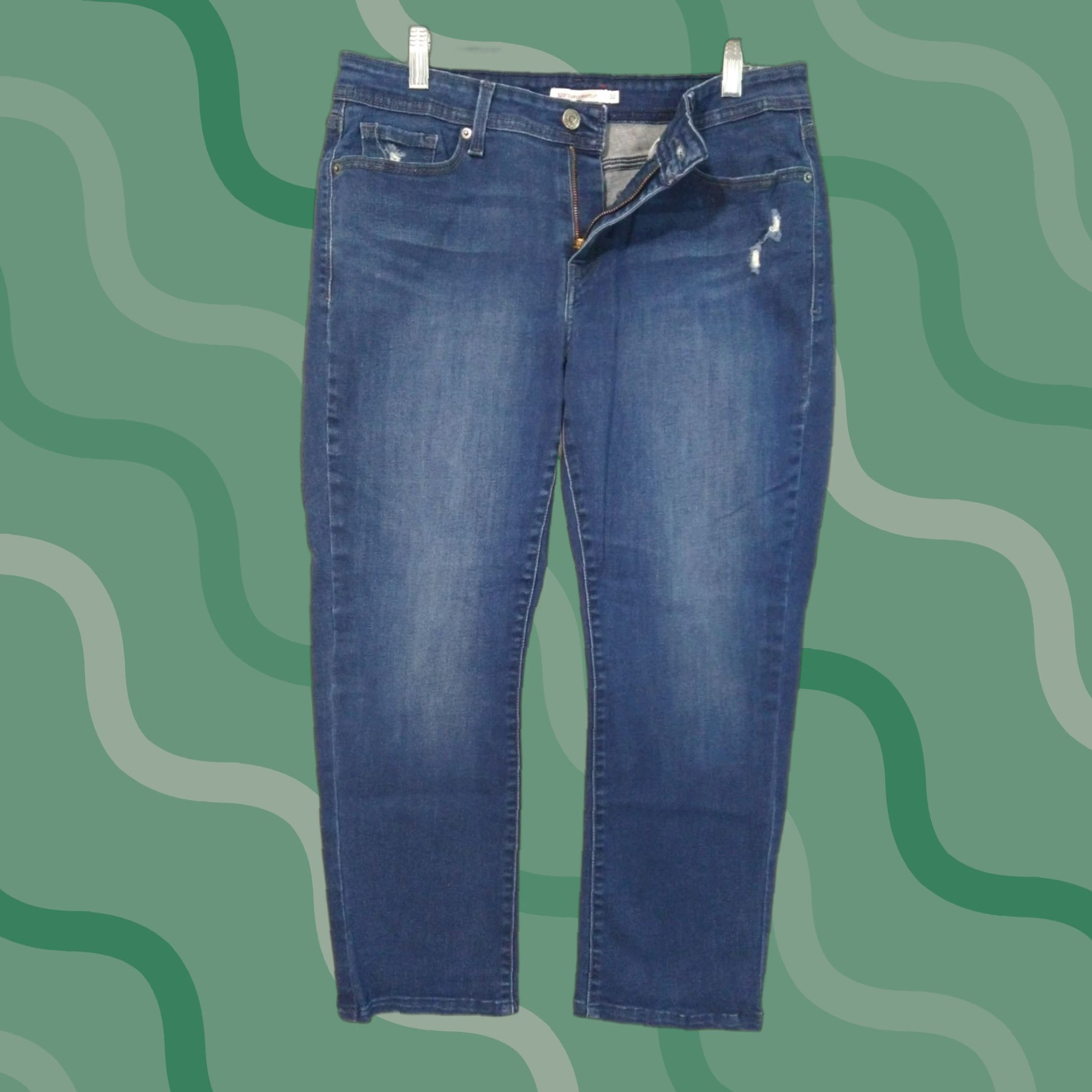 Levi's VINTAGE Levis 529 Jeans Womens 32 Blue Denim Curvy Bootcut Stretch Dark Wash 5-Pocket Design Cowboys Womens Size 32" / US 10 / IT 46 - 1 Thumbnail