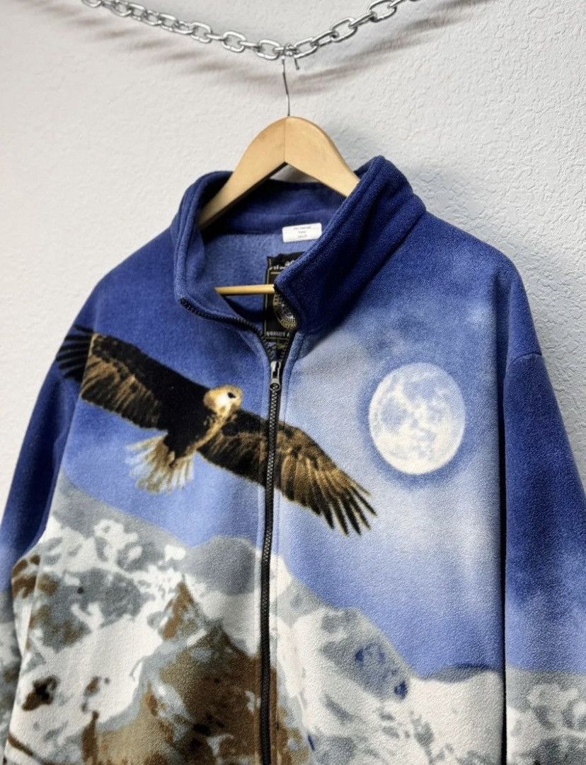Other Animals Fleece Jacket Vintage Wolf Zip Size US XL / EU 56 / 4 - 4 Thumbnail