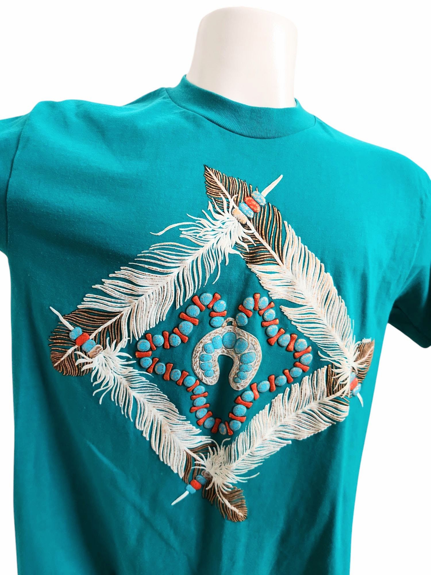 Vintage Vtg 90s Single Stitch Hanes Arizona Bird Feathers SZ Medium Size US M / EU 48-50 / 2 - 2 Thumbnail