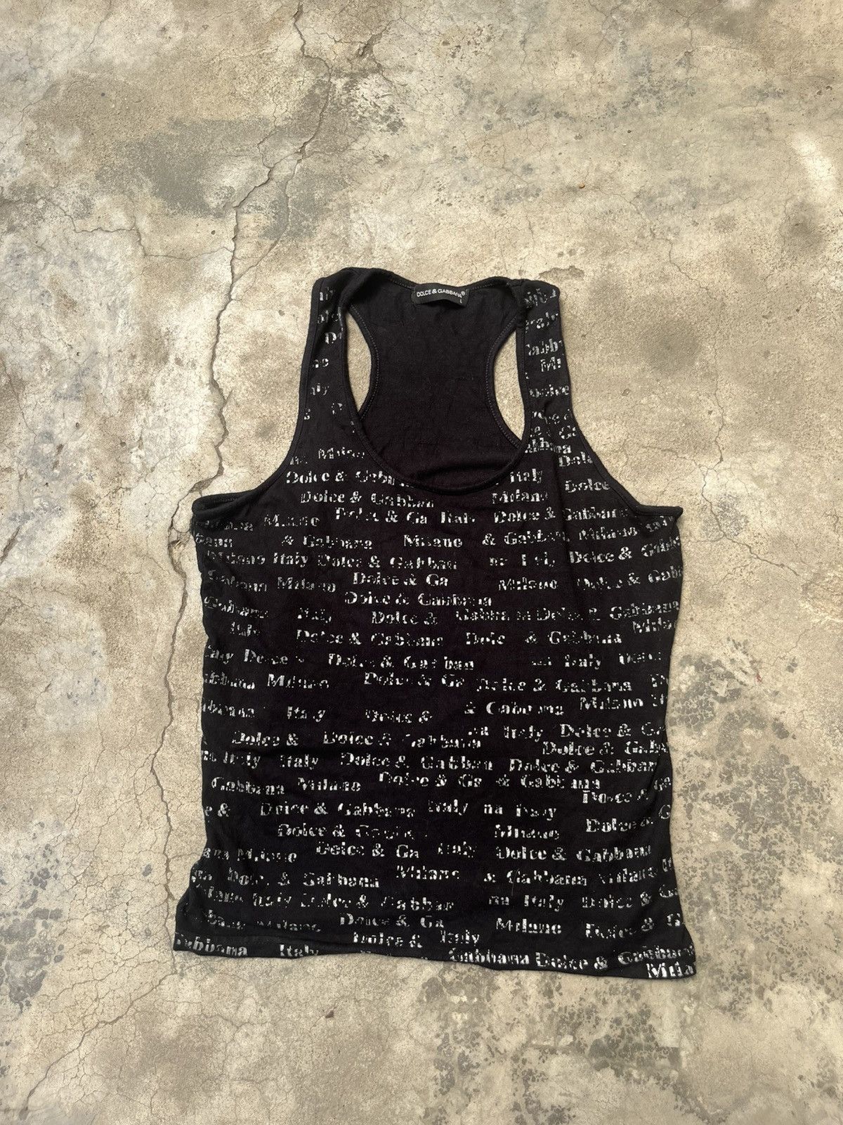 Dolce & Gabbana Vintage Dolce & Gabbana Y2K Monogram Racerback Tank Top Size L / US 10 / IT 46 - 1 Thumbnail