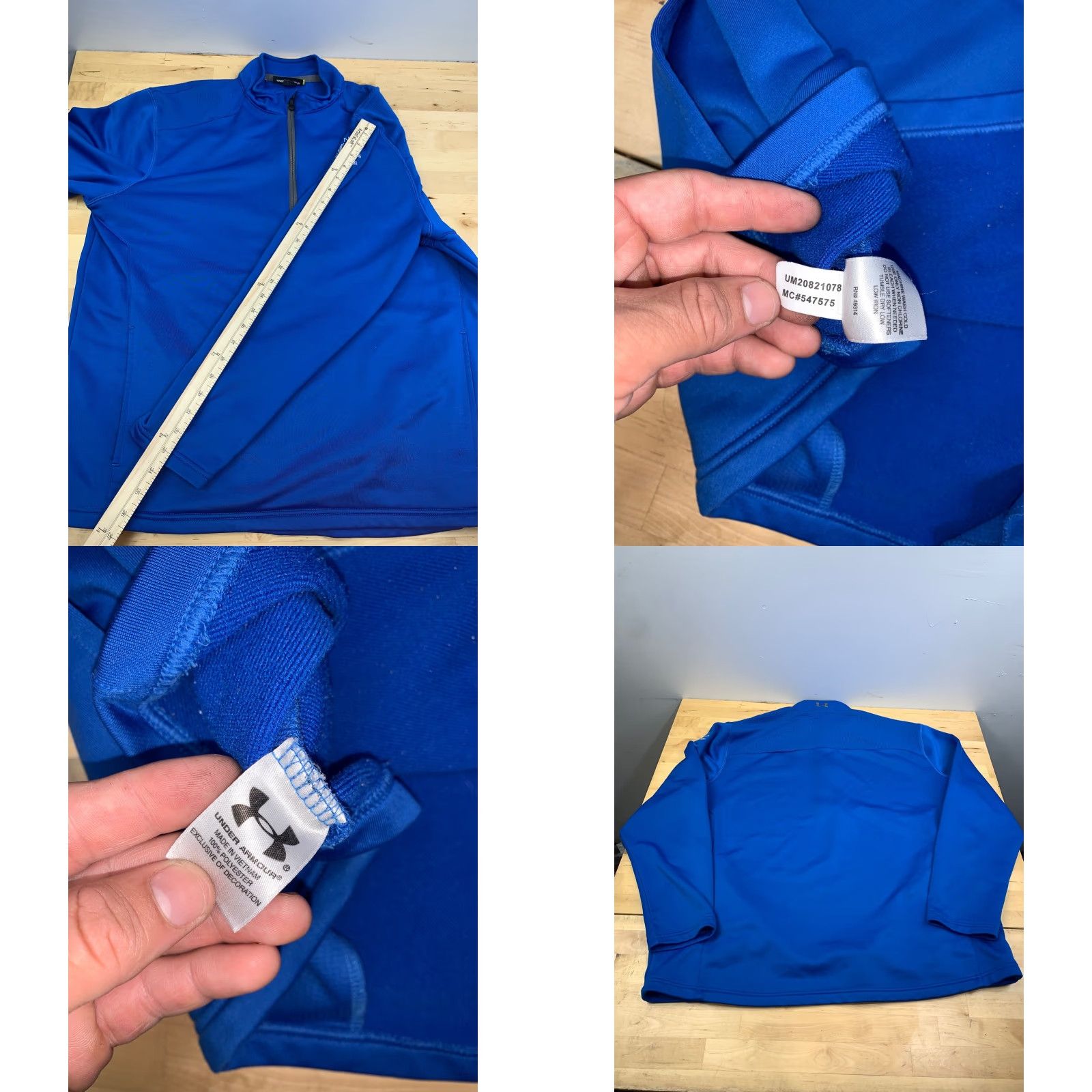 Under Armour Under armour Pullover 1/4 Zip Mens XL Casual Activewear Golf Blue Loose Lightweight Breathable Polyester Mock Neck Surrey? Size US XL / EU 56 / 4 - 8 Thumbnail