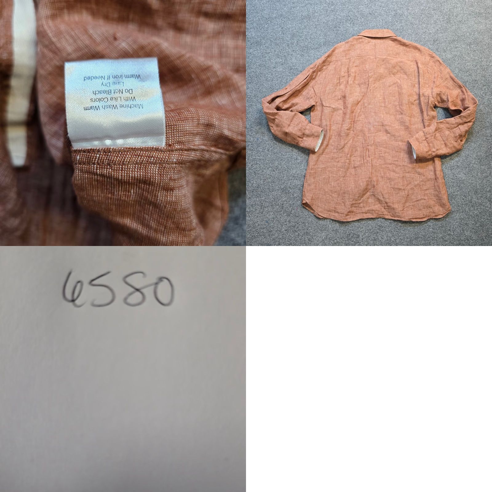 Joseph Abboud Joseph Abboud Shirt Mens XL Orange Linen Striped Button Long Sleeve Career Size US XL / EU 56 / 4 - 8 Thumbnail