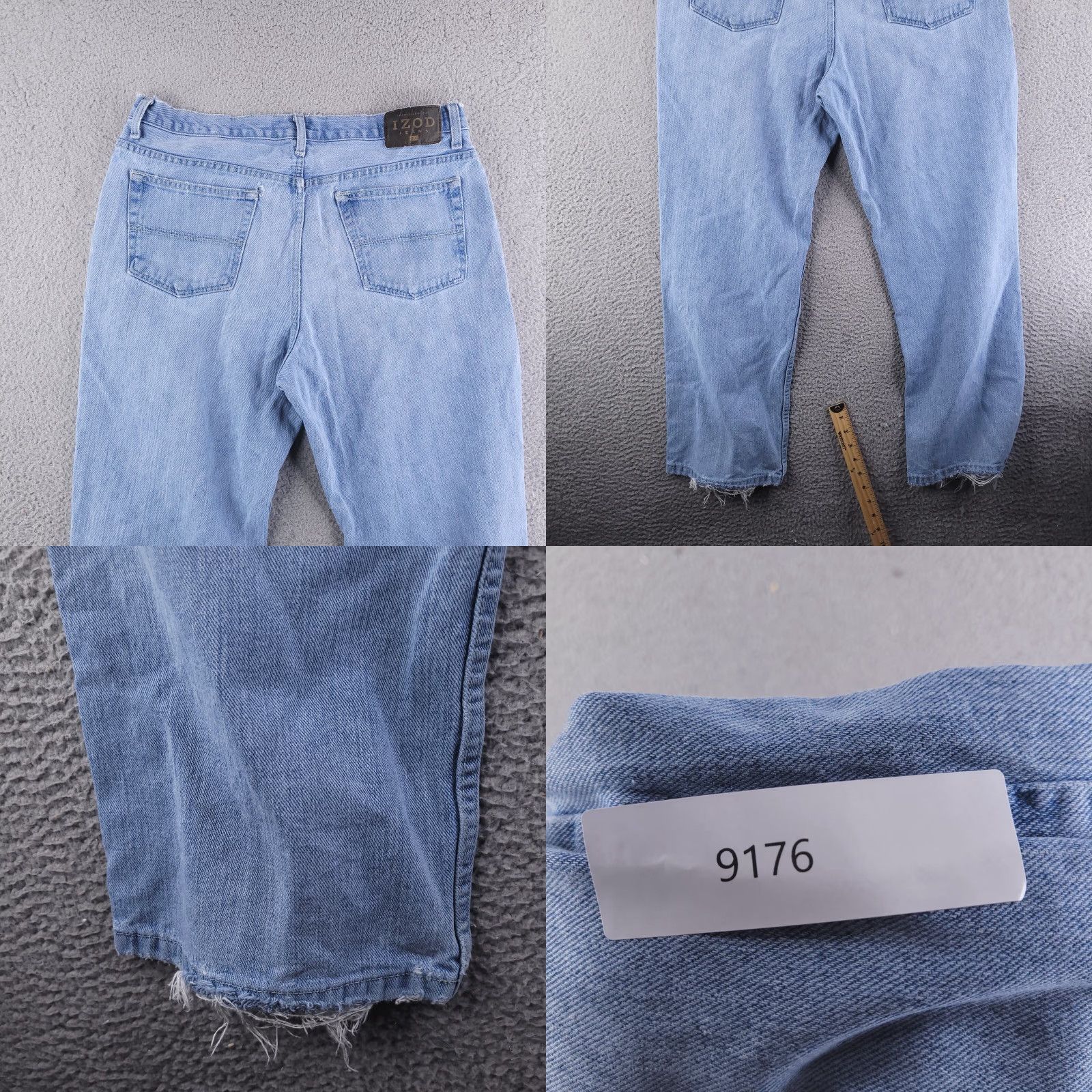 Izod VINTAGE Izod Jeans Mens 34x28 Blue Relaxed Distressed Light Wash Jeans Mens Size US 34 / EU 50 - 9 Thumbnail
