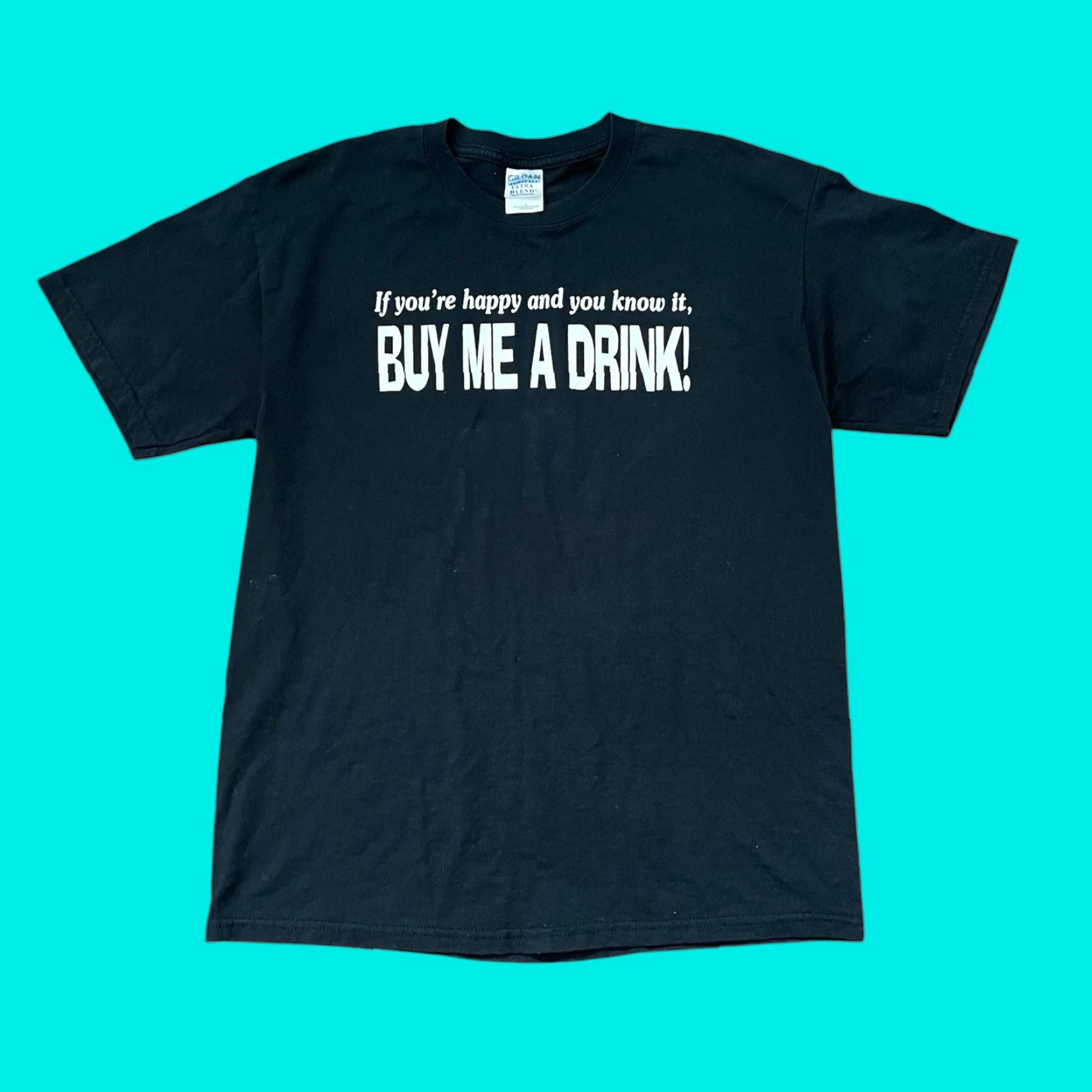 Gildan VINTAGE Gildan T-Shirt Mens Large 90s Beer Parody Funny Saying Crew Neck Black Short Sleeve 2000s Y2K Vintage Men’s Tee Size US L / EU 52-54 / 3 - 1 Thumbnail